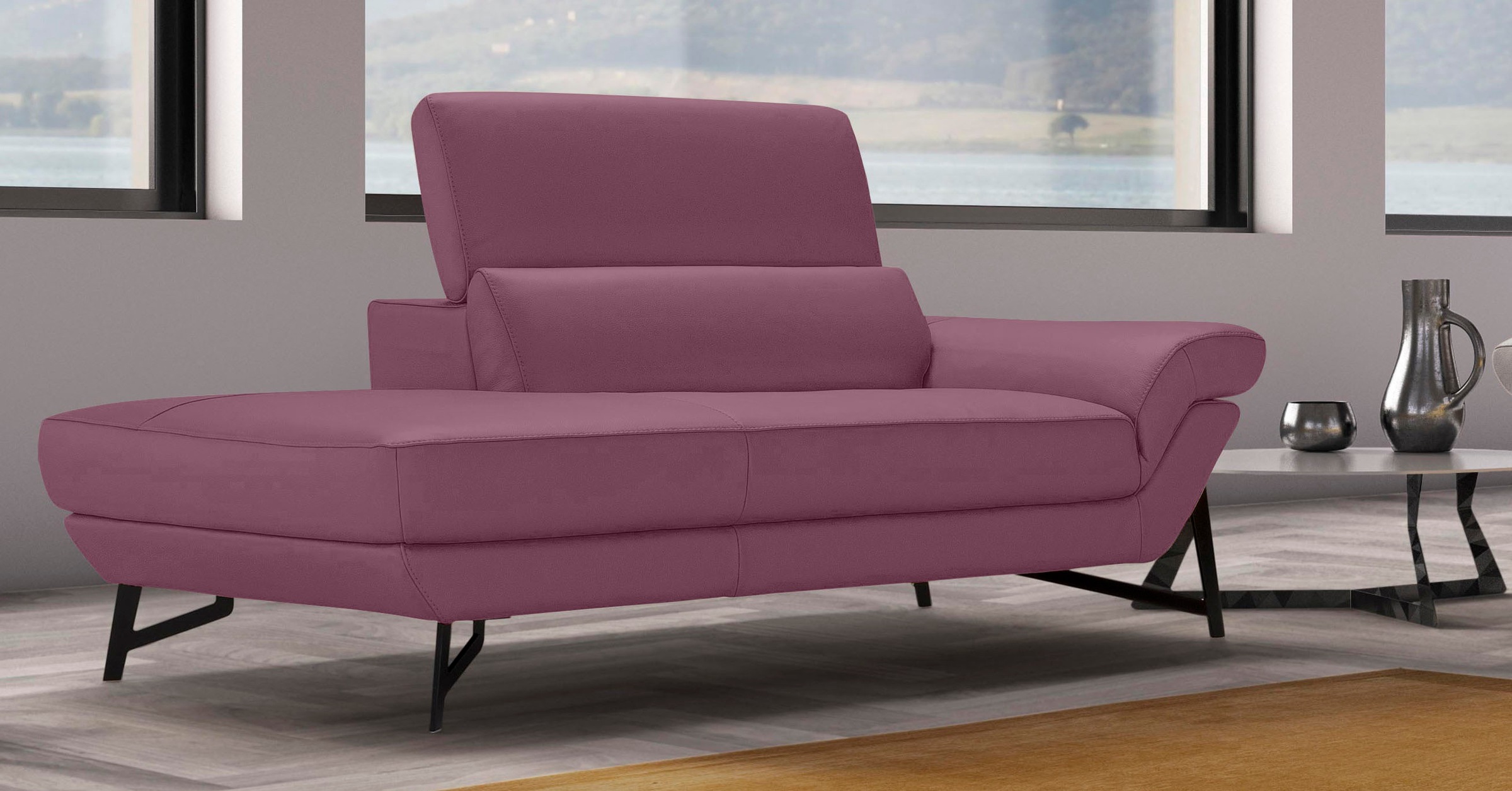 Egoitaliano Ottomane »Narcisa, Designsofa«, mit verstellbarer Kopfstütze, Solitärmöbel als Blickfang
