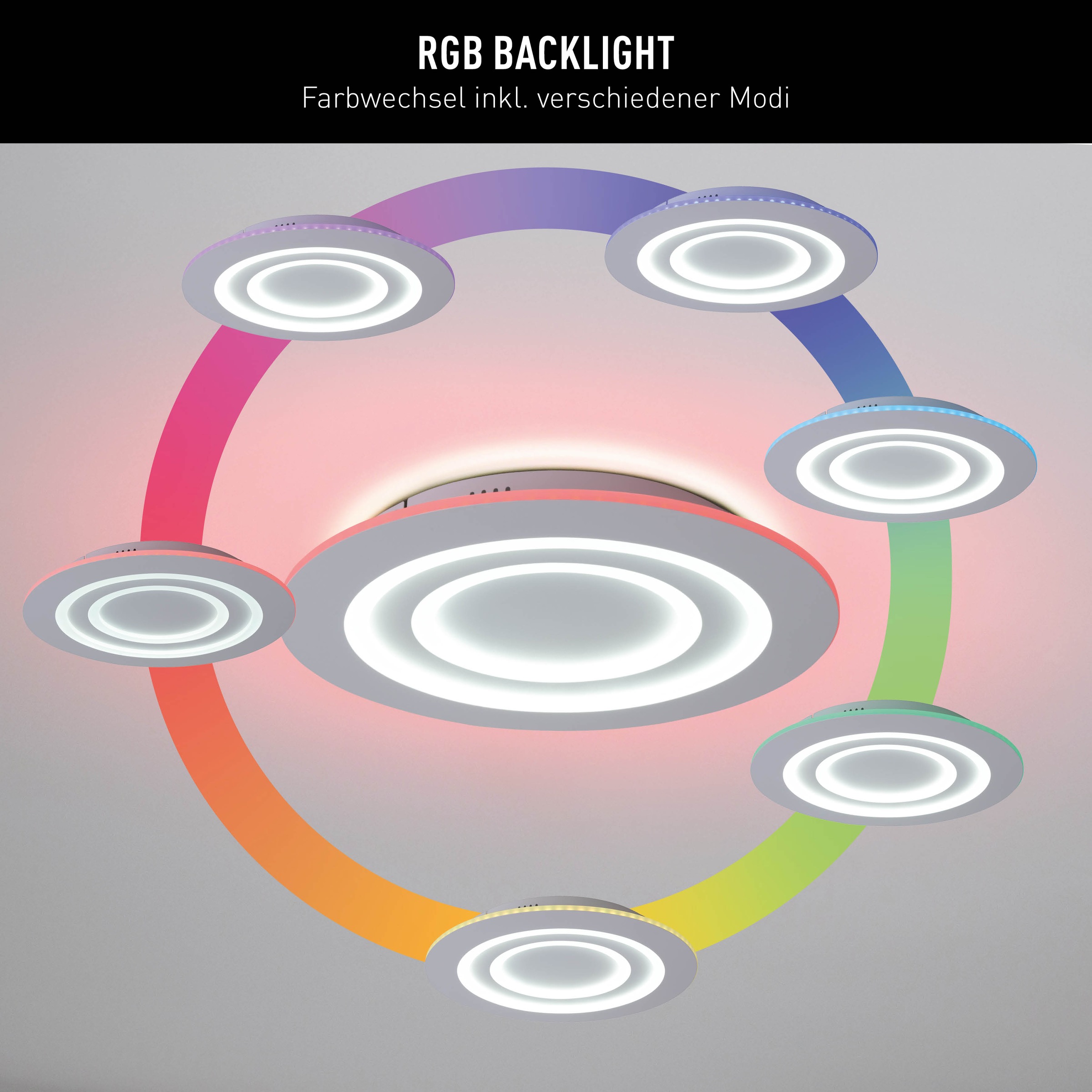 näve LED Deckenleuchte »Mirel« LED-Modul 1 Stk. warmweiß - kaltweiß RGB, CC günstig online kaufen