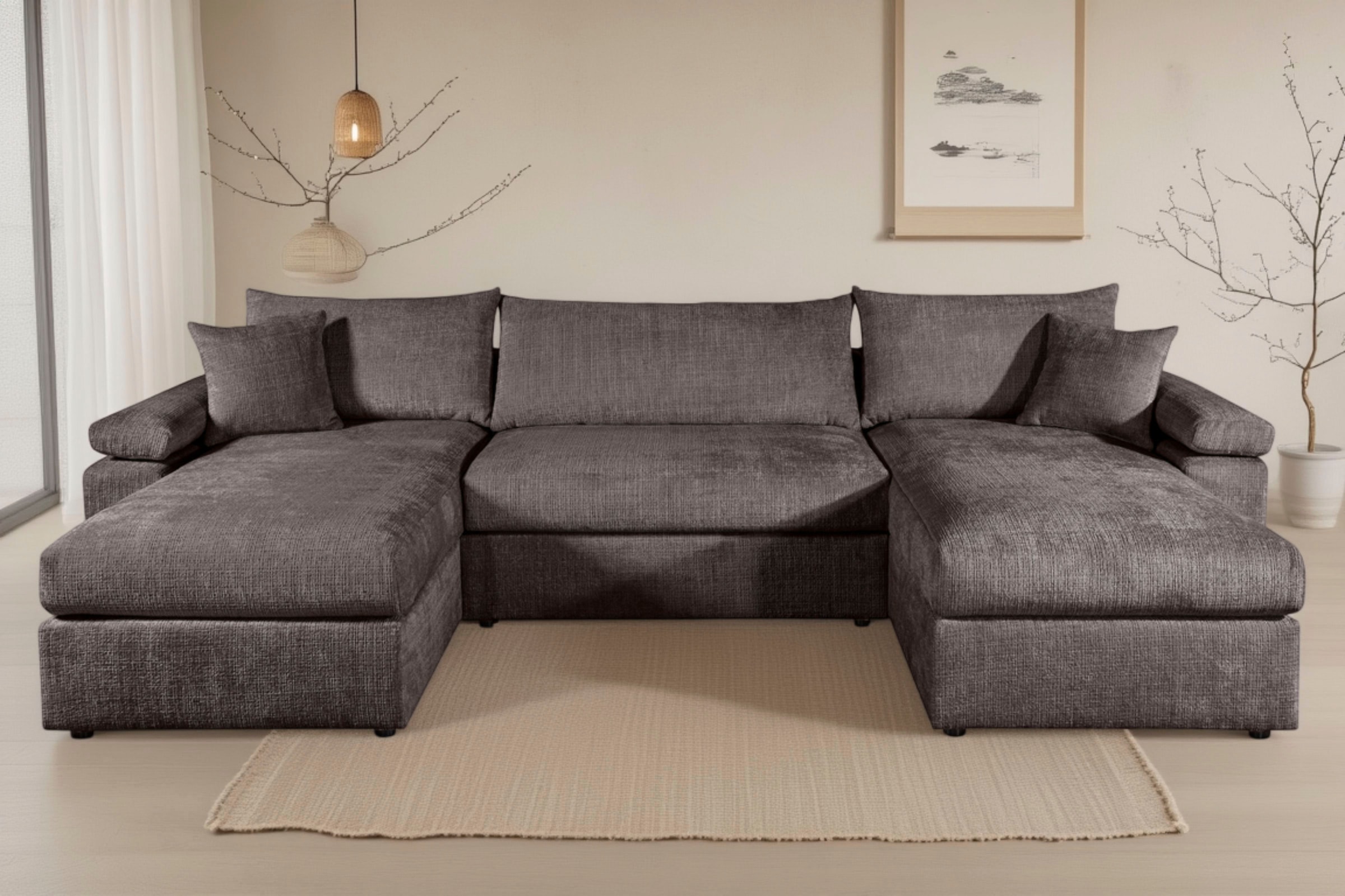 OTTO home Wohnlandschaft »Cosy U-From Breite 309 cm, Sitzaufbau im Sandwich-Federkern« Bezüge in Cord oder Struktur weich wählbar mit Kaltschaumauflage