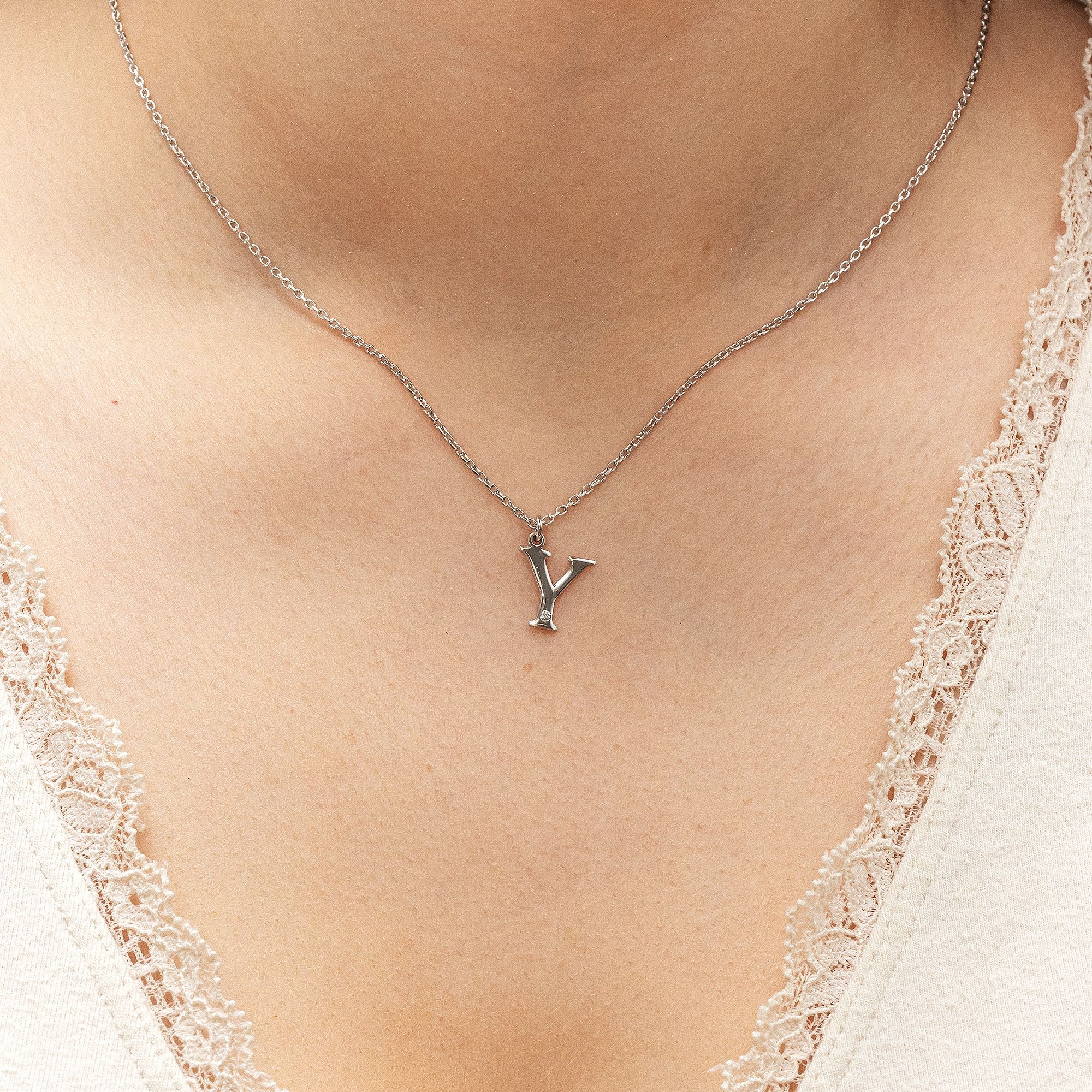 Diamonds by Ellen K. Kette mit Anhänger »Silber 925 mit 1x Diamant 0,008ct. Buchstabe Y«