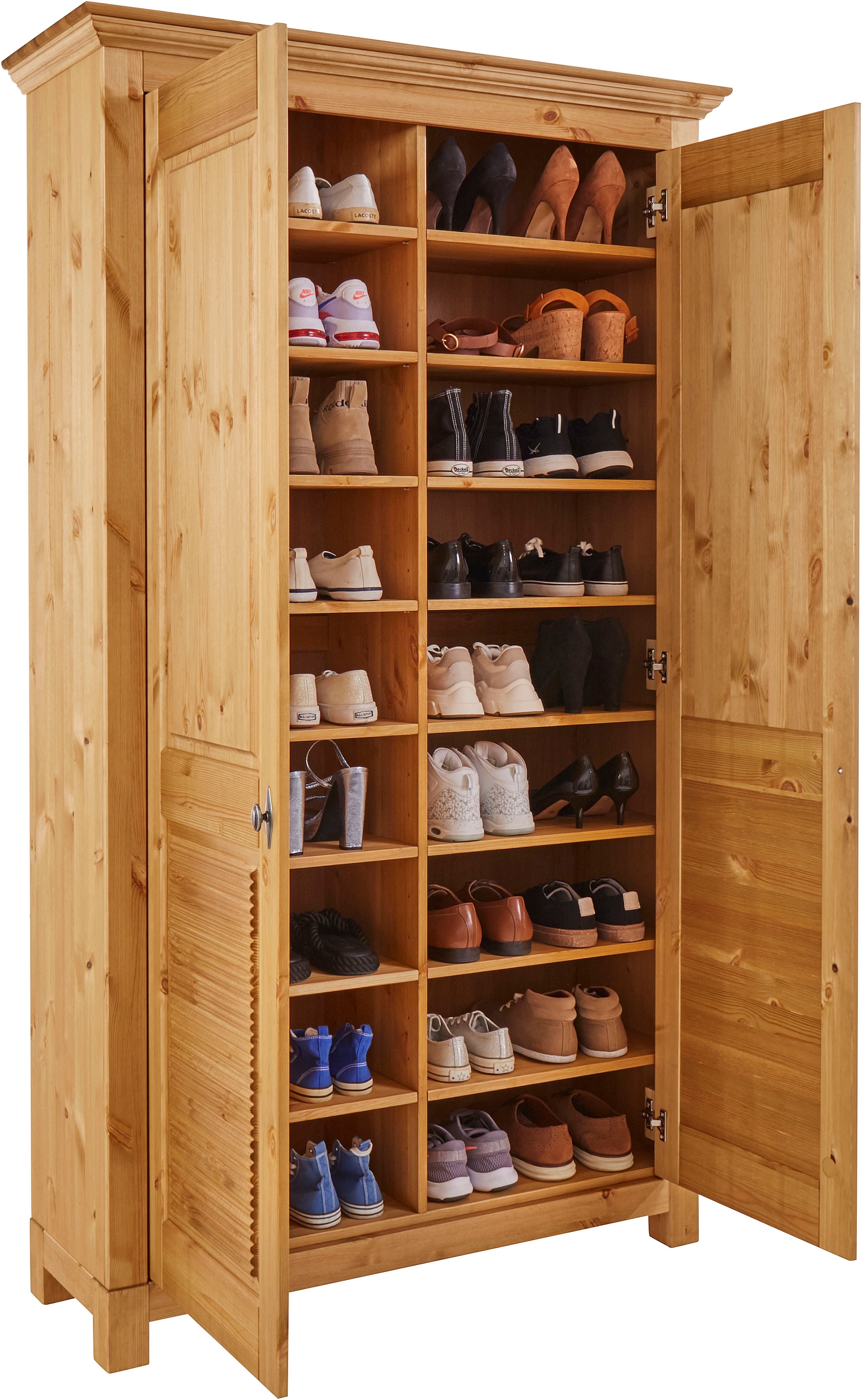 Home affaire Schuhschrank »Rauna«, aus massiver Kiefer, viel Stauraum