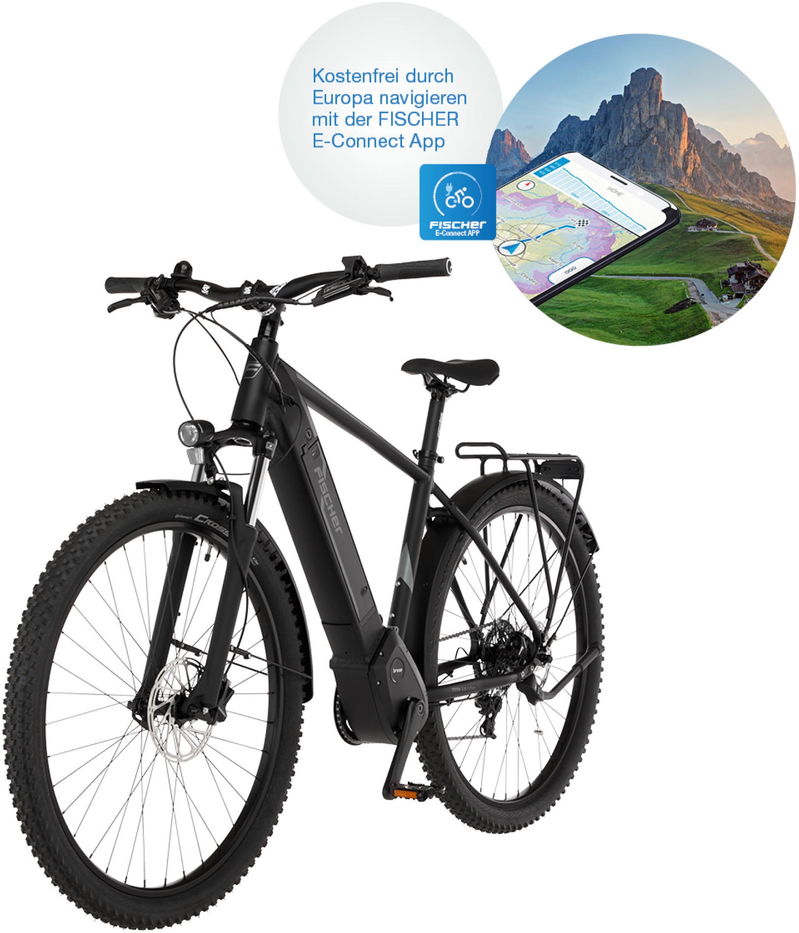 FISCHER Fahrrad E-Bike »TERRA 5.5i«, 10 Gang, SRAM, Mittelmotor 250 W, (mit Akku-Ladegerät-mit Schloss-mit Werkzeug)