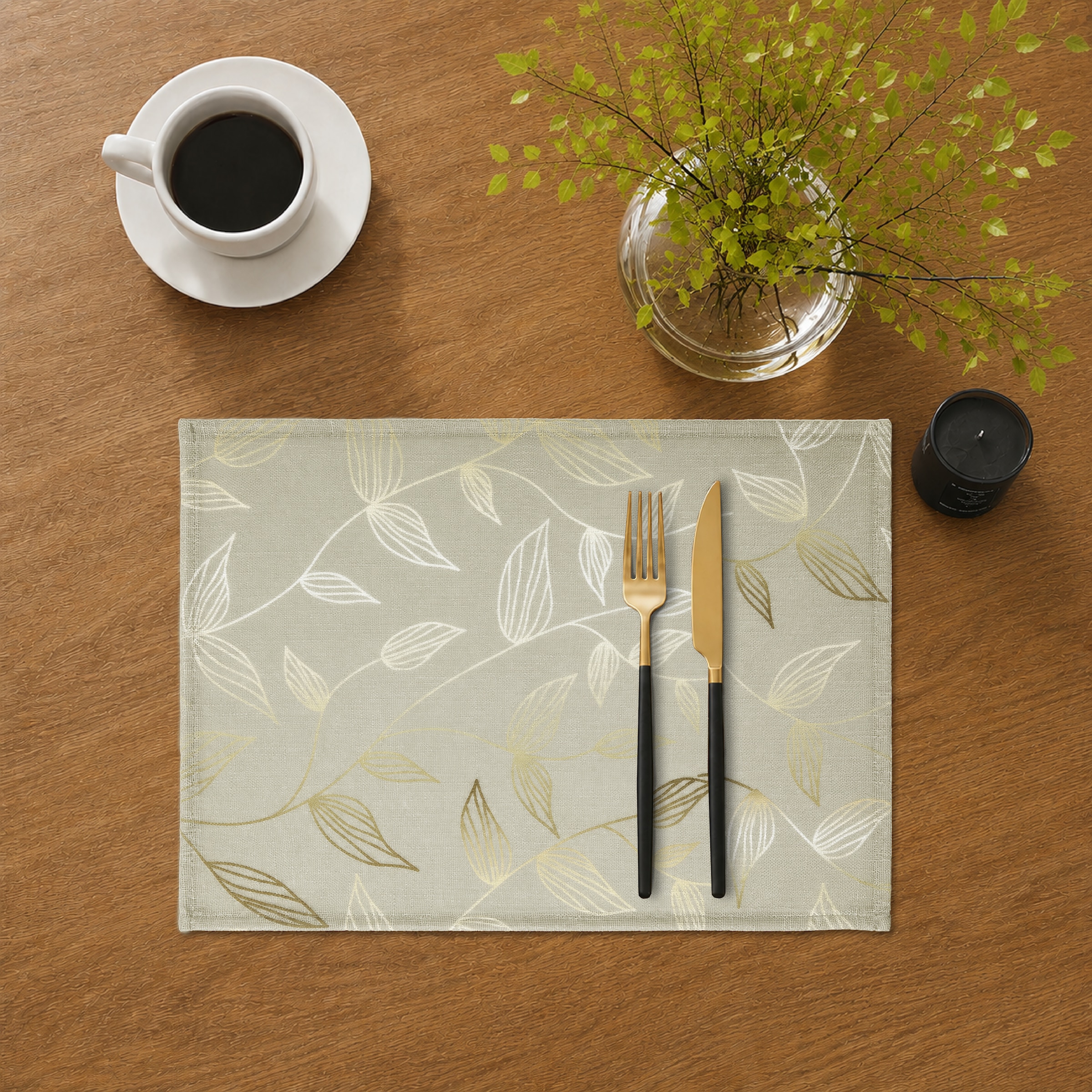 OTTO home Platzset »Raffon« 2er Set, bedruckt, stillvoller Blätterdruck, Esszimmer Dekoration,