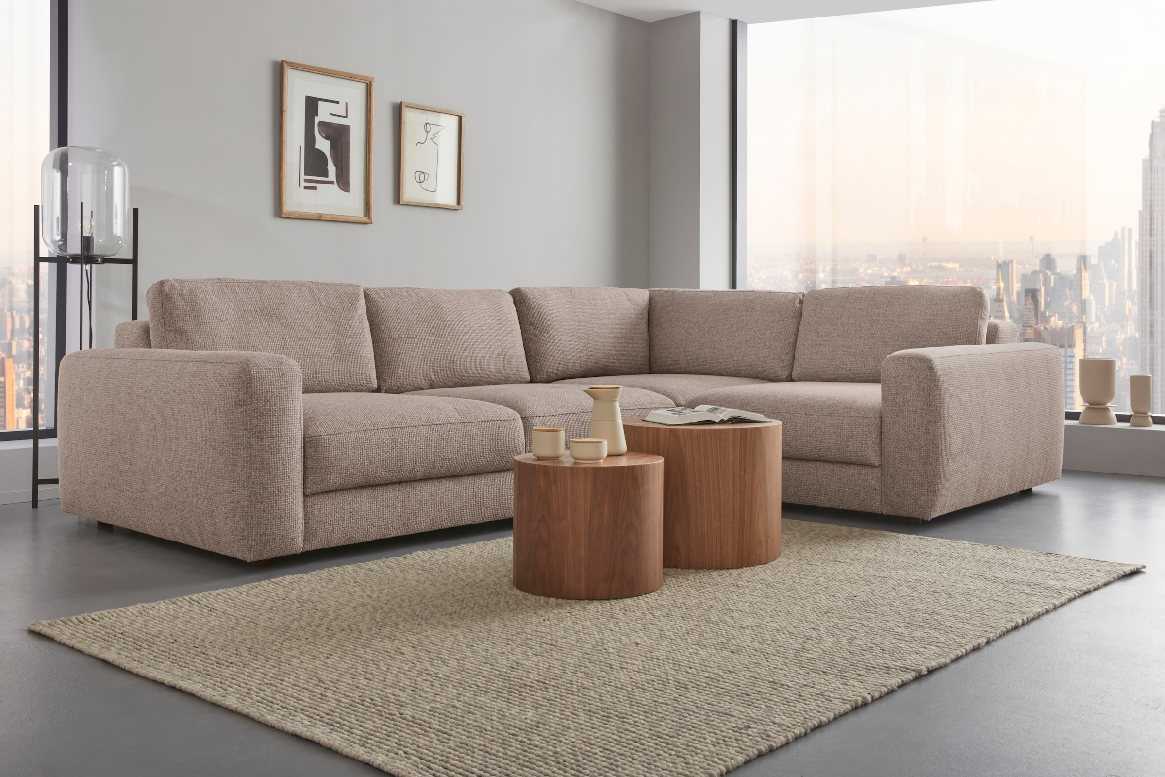 Places of Style Ecksofa »Bloomfield, Mega Polsterecke, Breite 289cm, viel Platz, L-Form«, In verschiedenen Größen