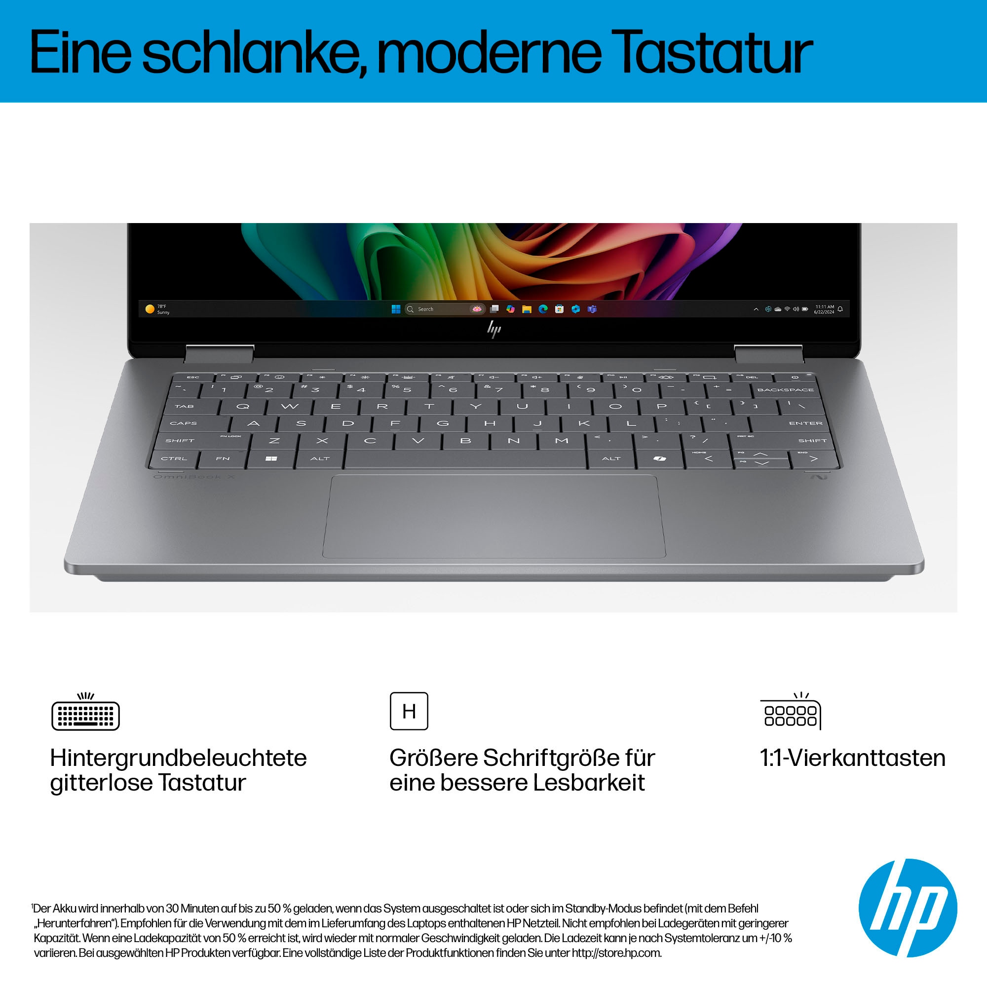 HP Convertible Notebook »OmniBook X Flip 14-fk0252ng«, 35,6 cm, / 14 Zoll, AMD, Ryzen™ AI 5, Radeon, 512 GB SSD
