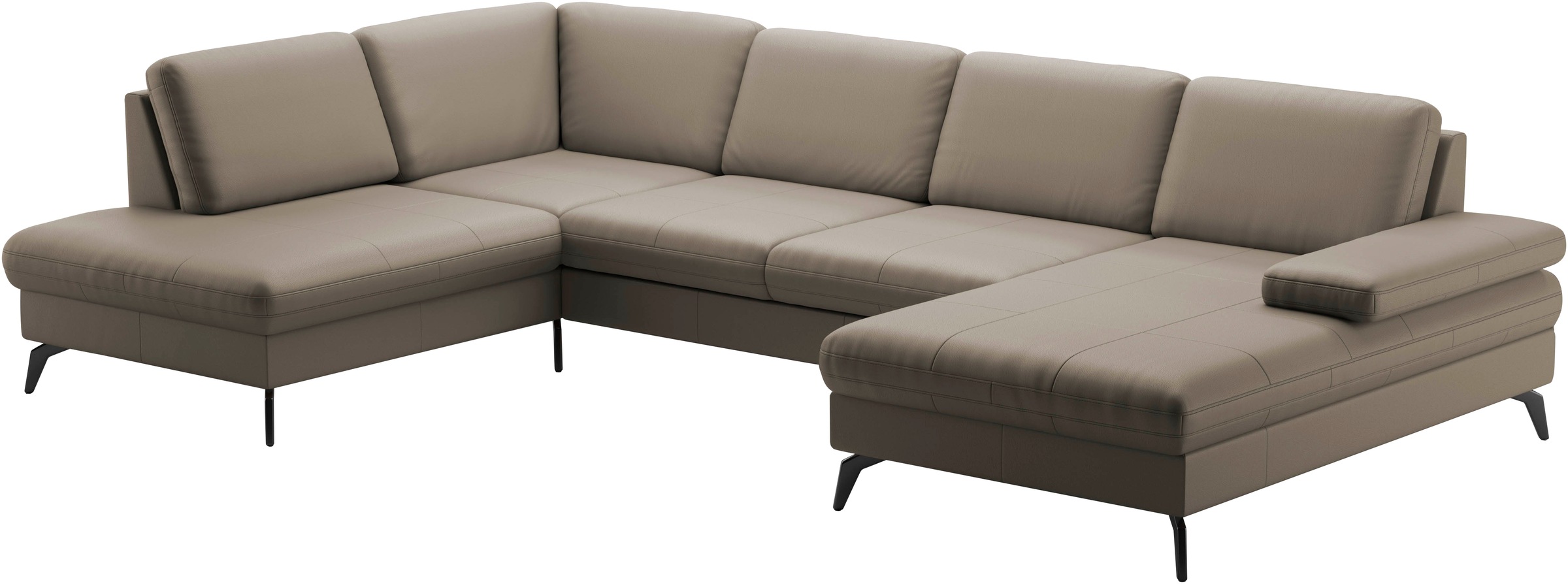 sit&more Wohnlandschaft »Morris U-Form, inkl. Sitztiefenverstellung«, wahlweise mit Armteilverstellung, Bettfunktion & Bettkasten