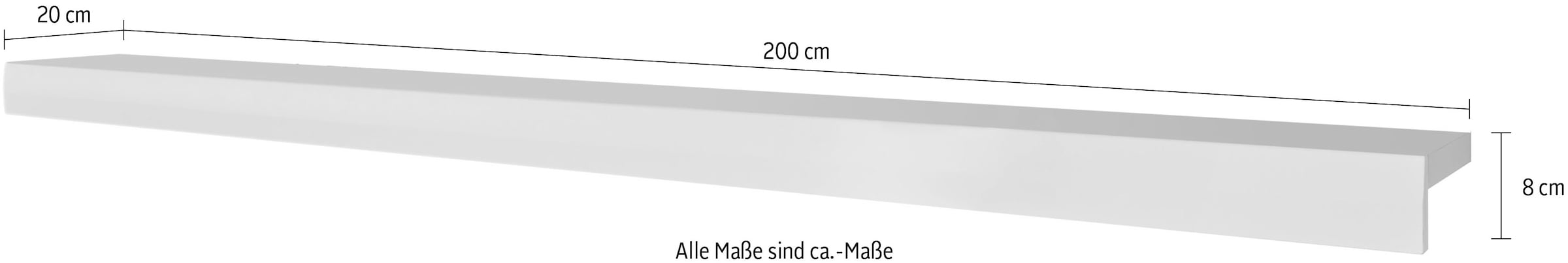 INOSIGN Wandregal »SCARA«, modernes Design in trendiger Farbe, Breite 200 cm