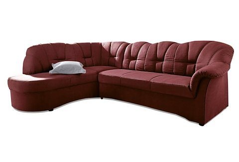 DOMO collection Ecksofa »Papenburg, zeitlose Rückensteppung, elegante Armlehne, L-Form«, mit Ottomane, wahlweise mit Bettfunktion, OTTOs Choice