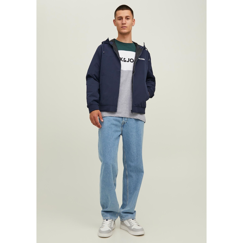 Jack & Jones Windbreaker »RUSH BLOCKING HOOD BOMBER«, mit Kapuze