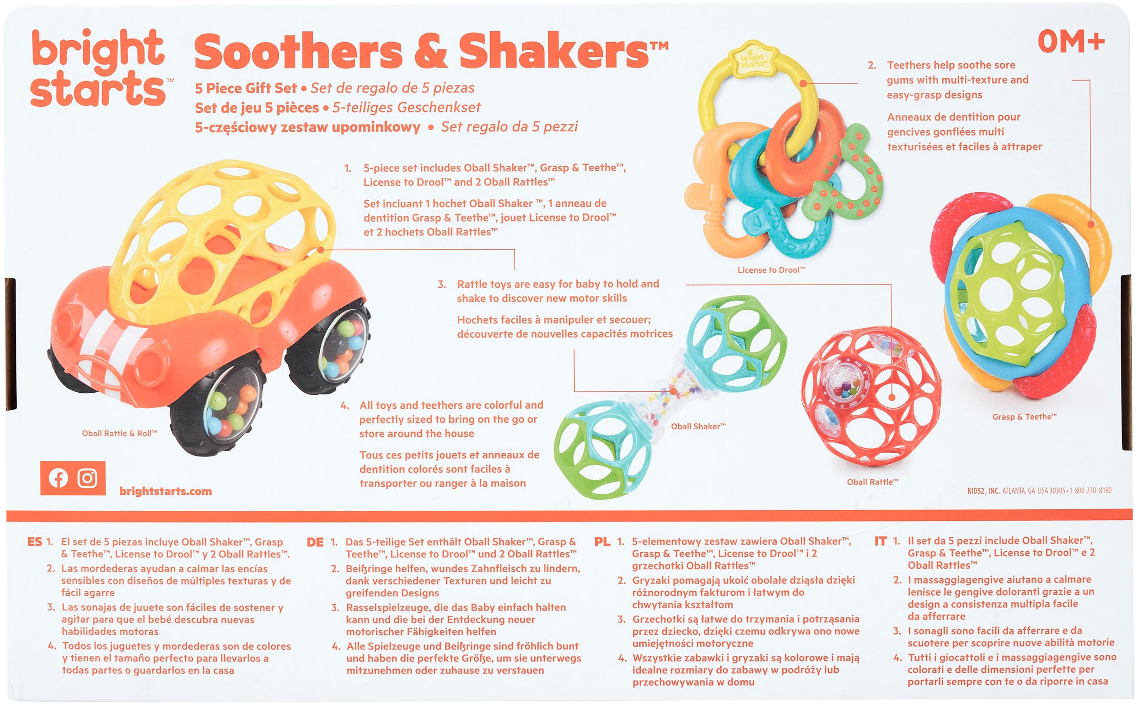Bright Starts Greifspielzeug »Soothers & Shakers™ 5 Piece Gift Set«, (Set, 5 tlg.)