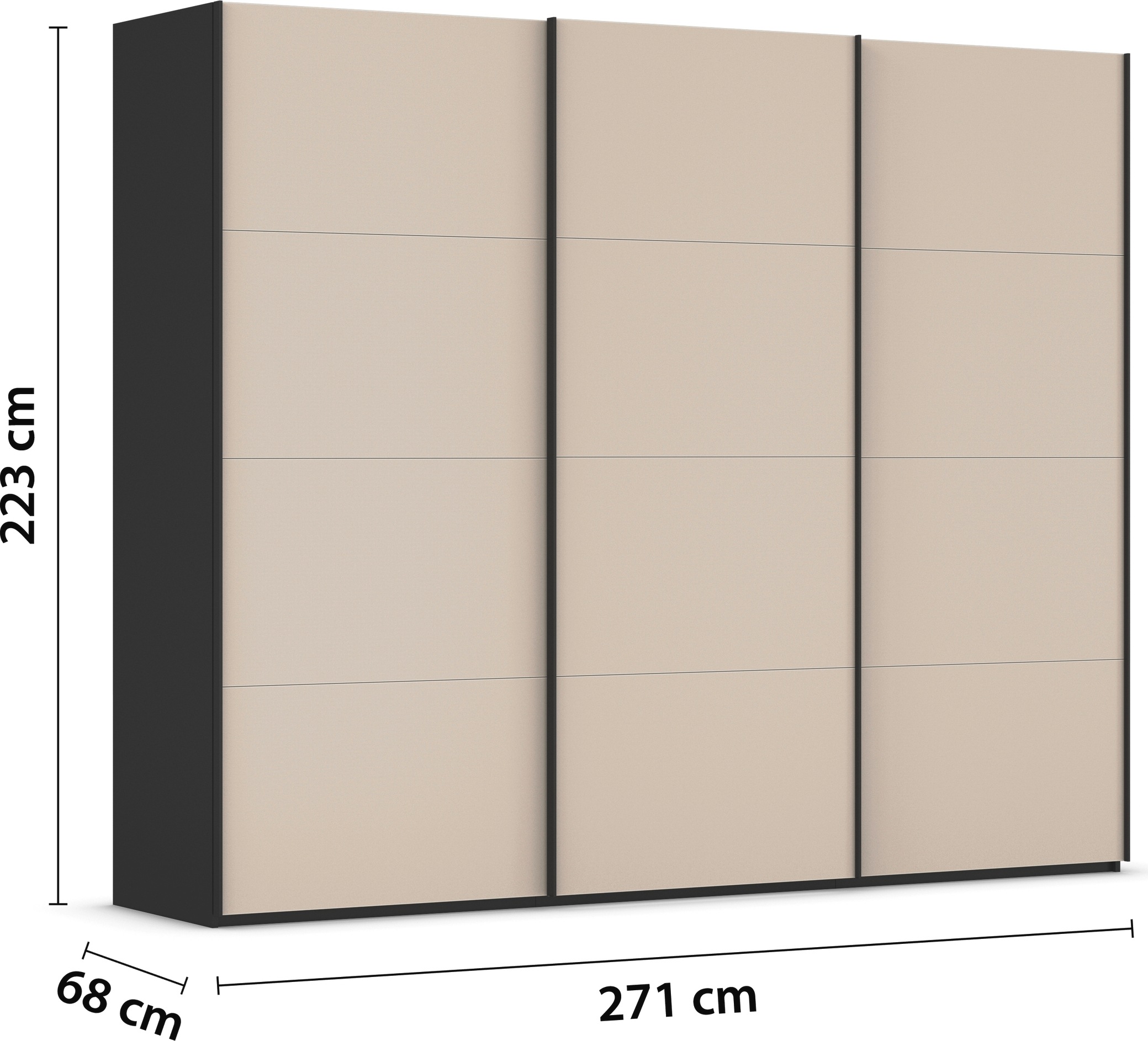 rauch Schwebetürenschrank »Kleiderschrank Schrank Garderobe Schlafzimmerschrank SCALE-FYRA«, edle viergeteilte Türen mit Glas-Front viele Farben MADE IN GERMANY
