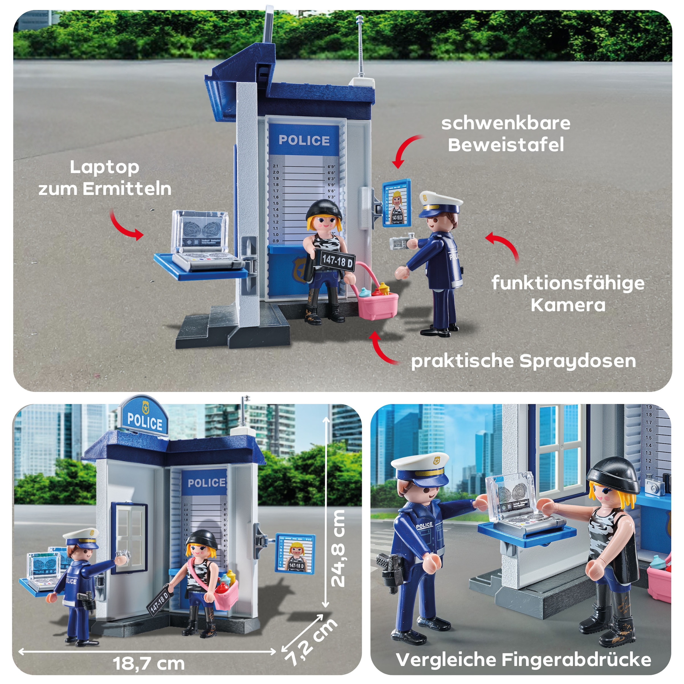 Playmobil® Konstruktions-Spielset »Polizei Ermittlungszimmer (71733), Playmobil Action Heroes«, (38 St.), Made in Europe