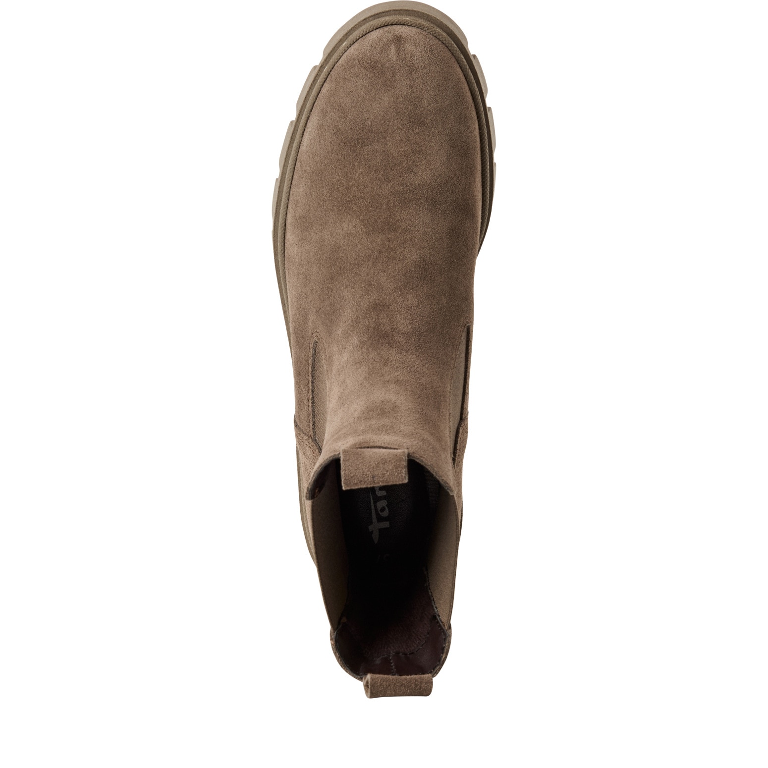 Tamaris Chelseaboots, Plateau, Stiefelette, Schlupfschuh mit T-Logoprägung