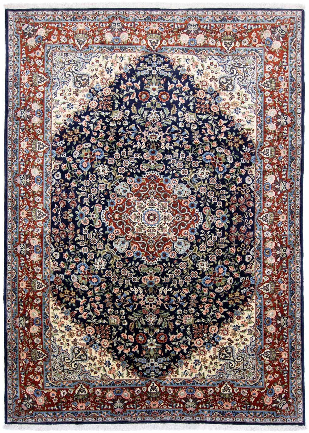 morgenland Wollteppich »Keshan Medaillon Blu scuro 315 x 220 cm«, rechtecki günstig online kaufen