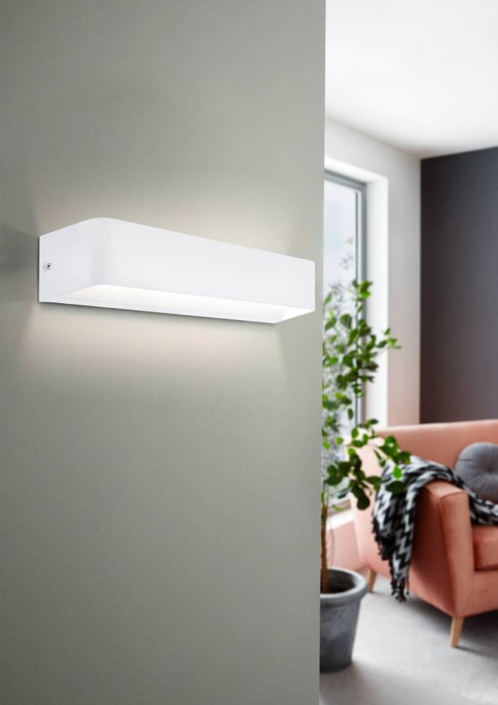 EGLO Wandleuchte »SANIA 4 Wandlampe, Wandstrahler, Flurlampe, weiß, LED, modern«, 1 flammig, Leuchtmittel LED-Board | LED fest integriert, Wohnzimmer, Esszimmer, Flur, minimalistisch, indirektes Licht,36,5x8cm