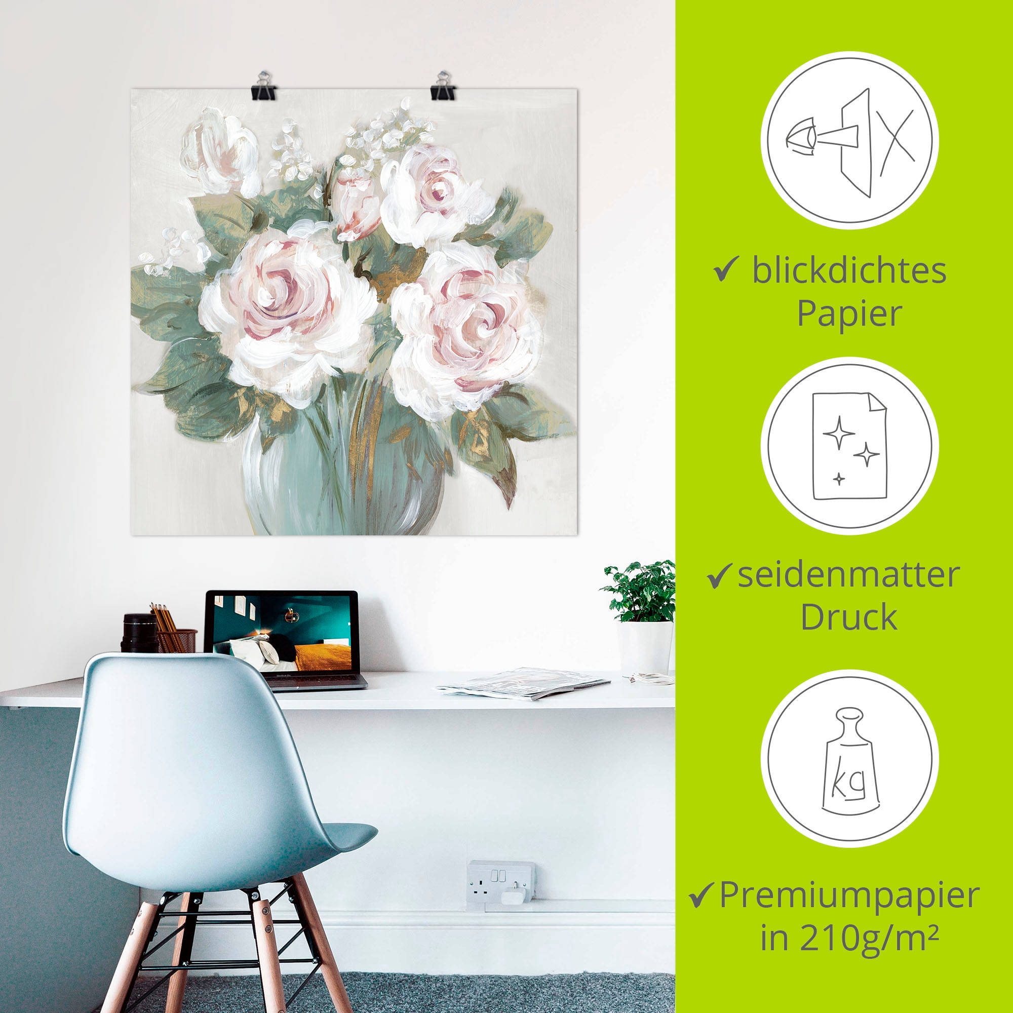 Artland Wandbild »Goldener Blumenstrauß«, Blumenbilder, (1 St.), als Alubild, Outdoorbild, Leinwandbild, Poster in verschied. Größen