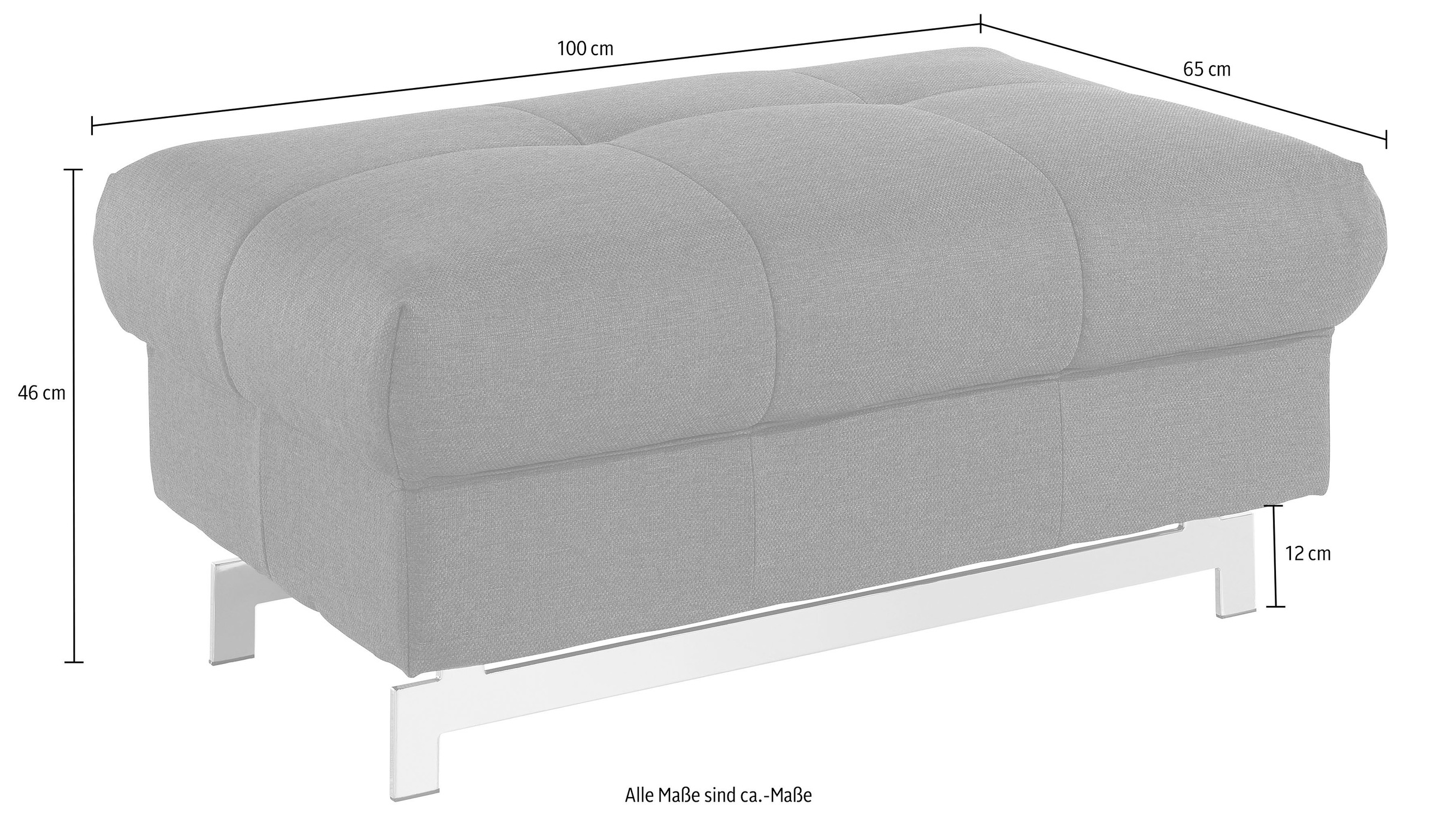 COTTA Polstergarnitur »Chef L-Form«, (Set, 2 tlg.), Set bestehend aus: Ecksofa mit Kopfteilverstellung & Hocker