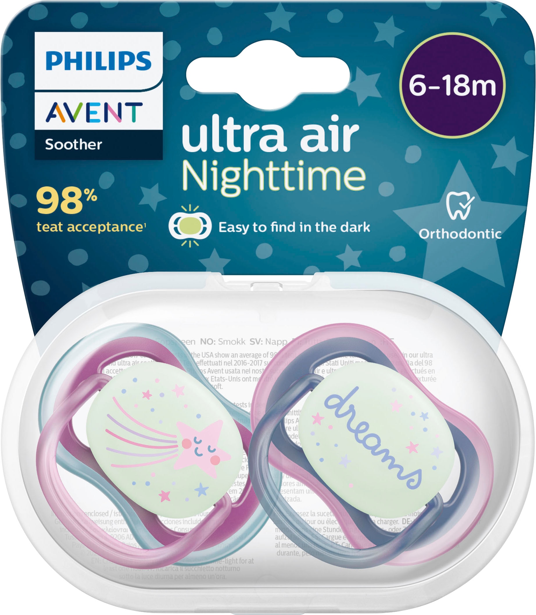Philips AVENT Schnuller »ultra air SCF376«, (2 St.), bis 6 M.