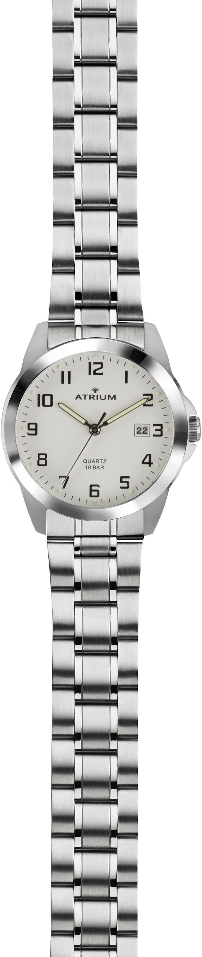 Atrium Quarzuhr Armbanduhr, Herrenuhr,Damenuhr,Edelstahlarmband, bis 10bar wasserdicht