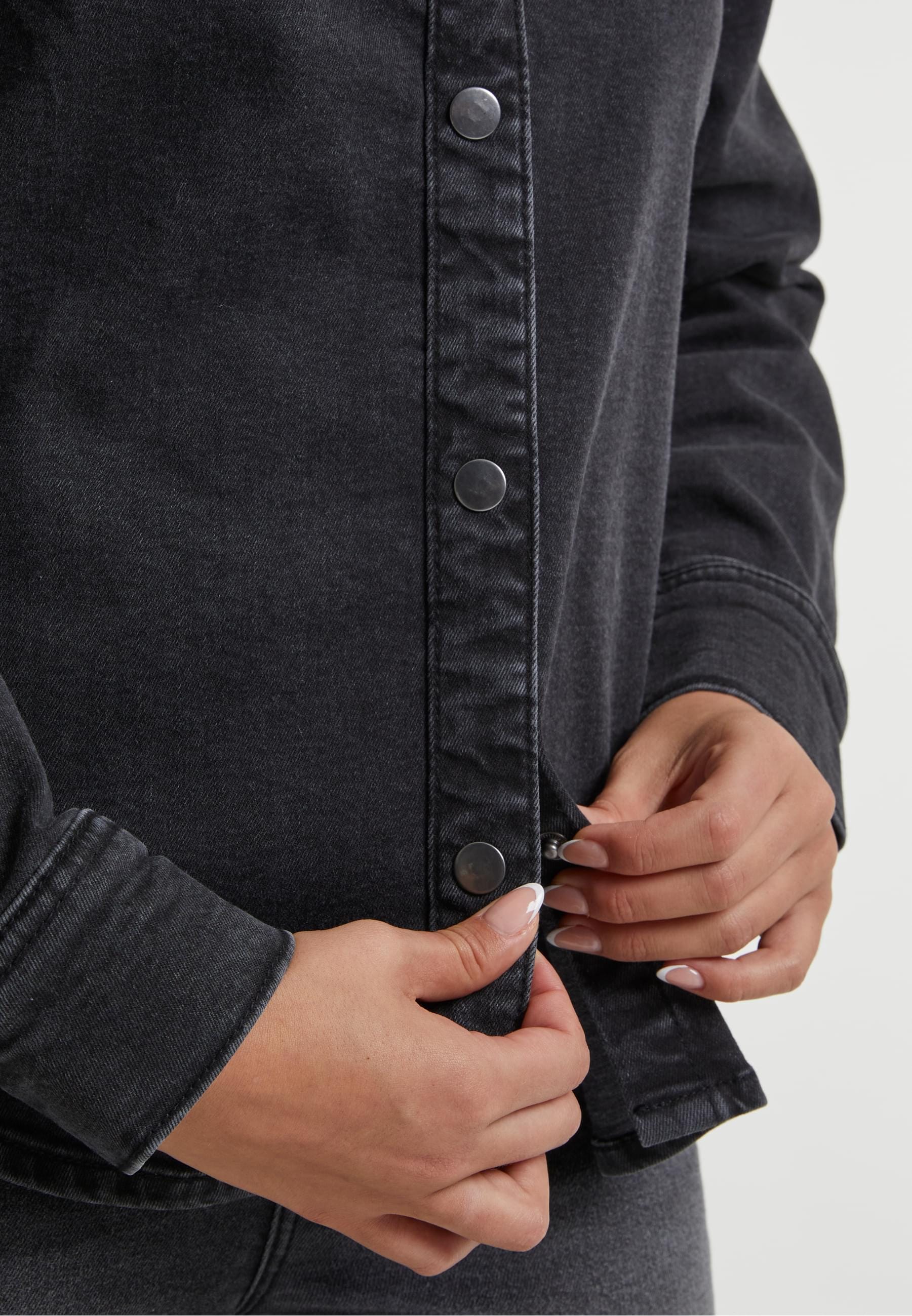 URBAN CLASSICS Langarmhemd »Urban Classics Ladies Denim Shirt«