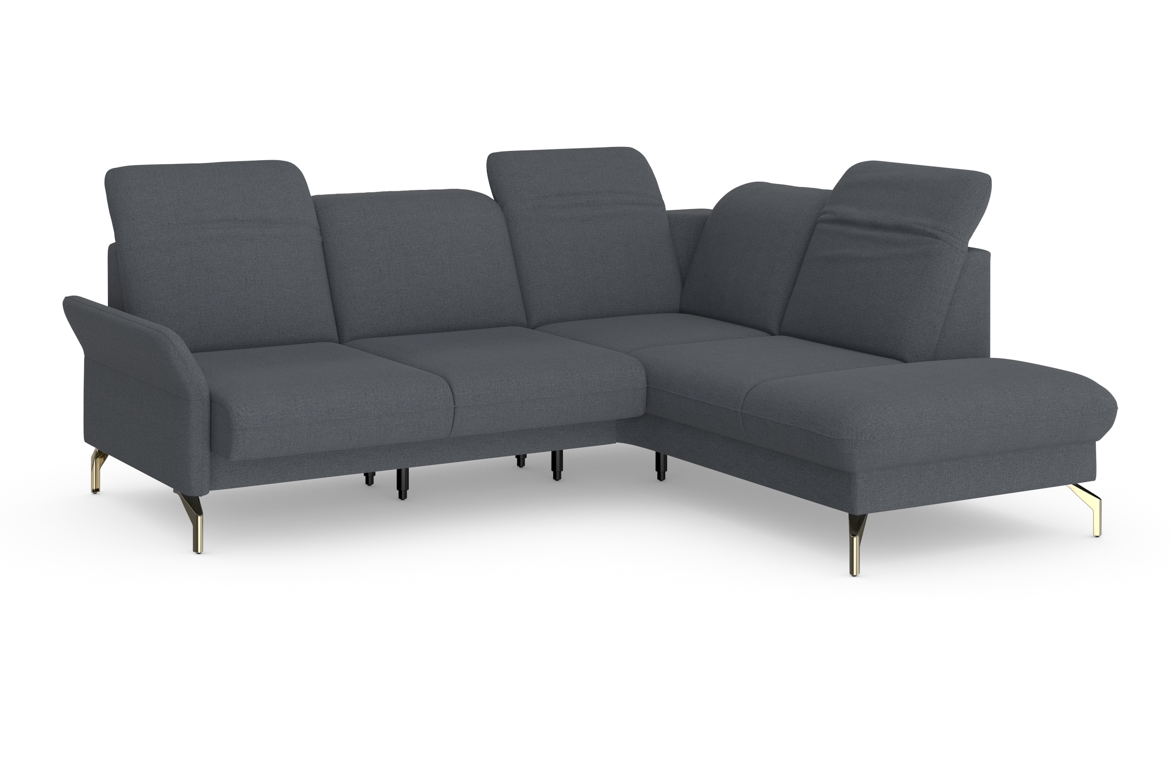sit&more Ecksofa »Fashion L-Form«, wahlweise mit Kopfteilverstellung, Vorziehsitz, motorisch, Nickelfüße