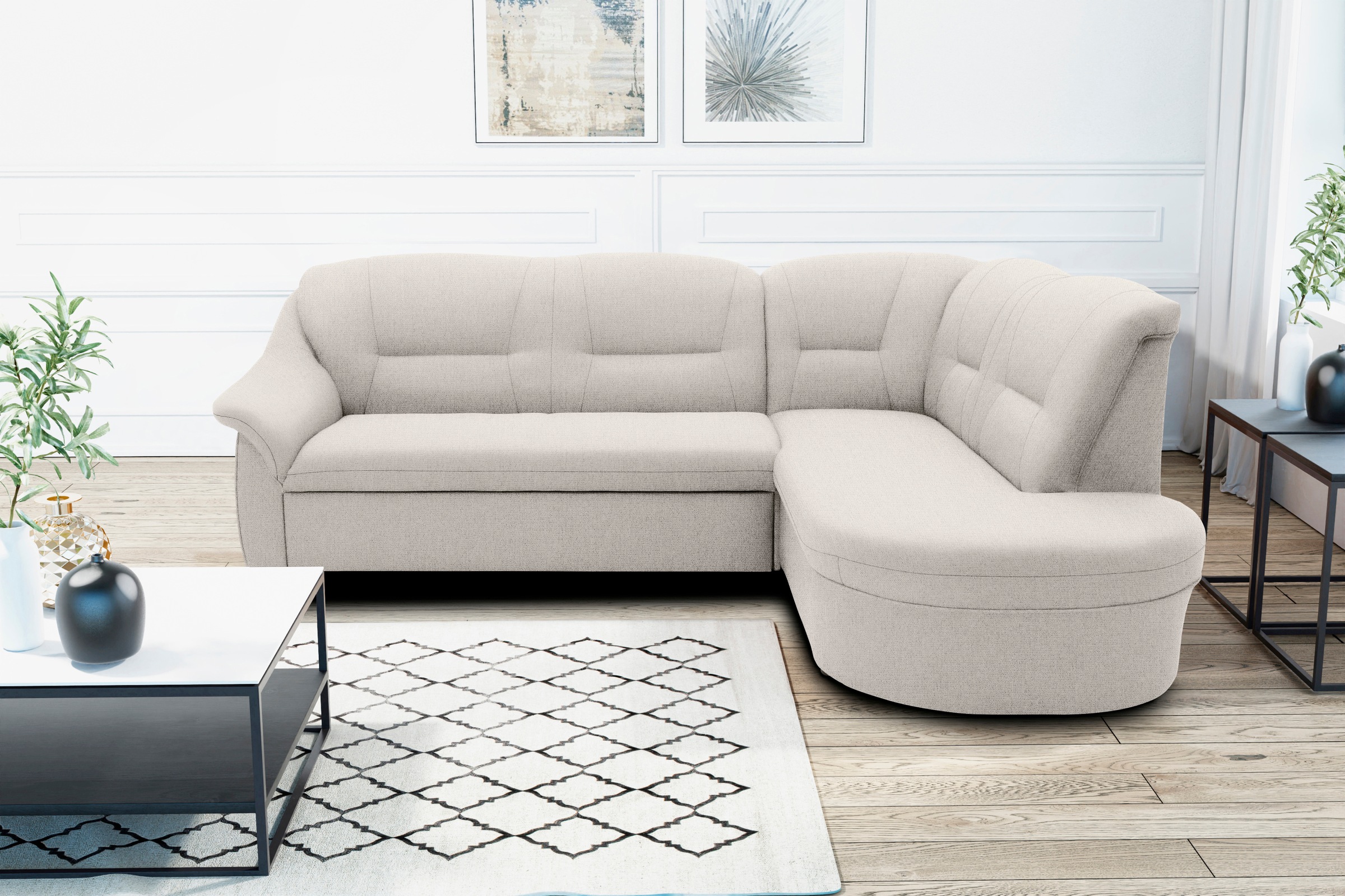 DOMO collection Ecksofa »Faenza für kleine Räume, Stellmaße 232,176cm, komf günstig online kaufen