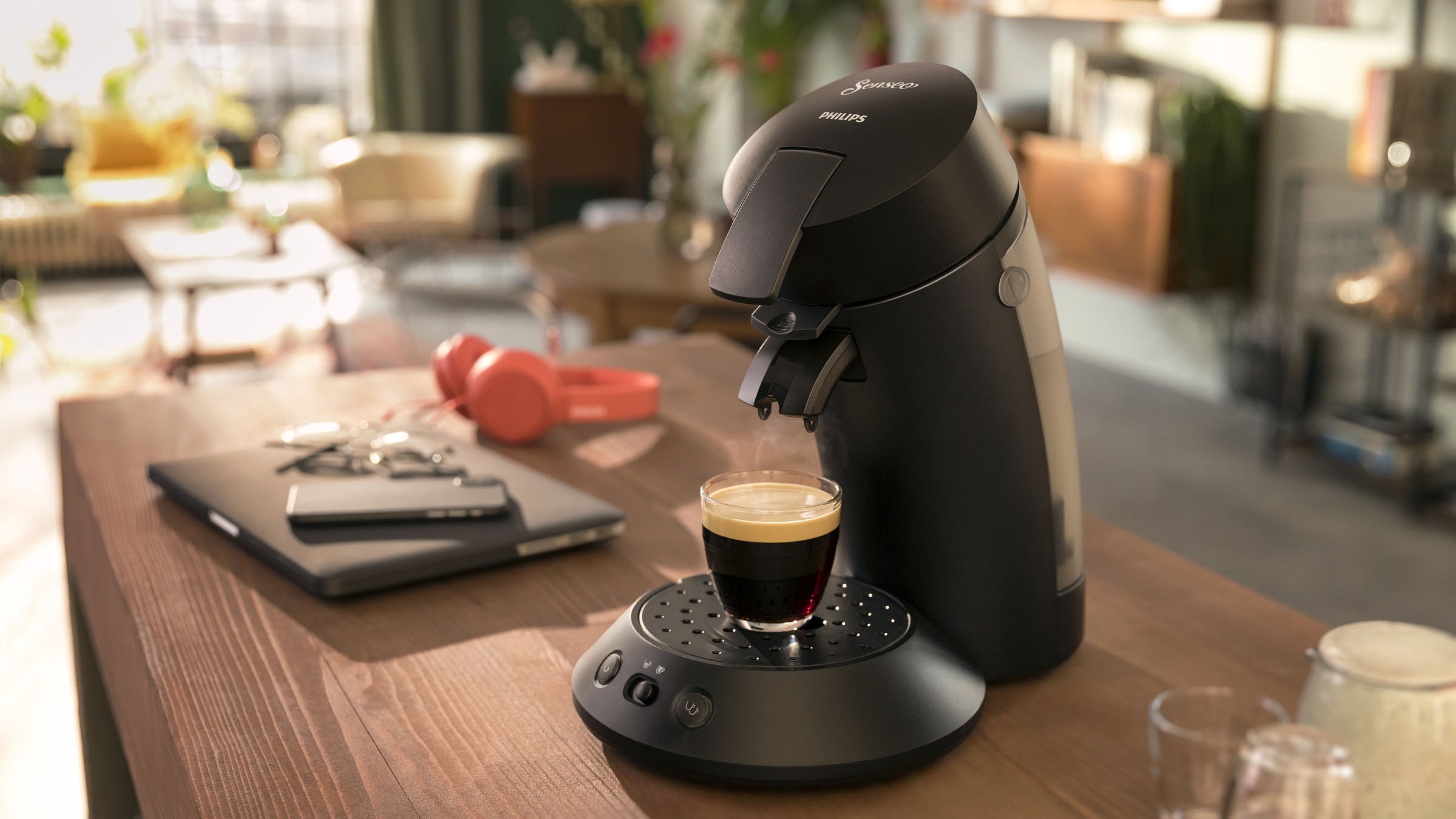 Philips Senseo Kaffeepadmaschine »Original Plastik und CSA mit Plus 210/60«, online kaufen aus recyceltem mattschwarz 28% 2 Kaffeespezialitäten