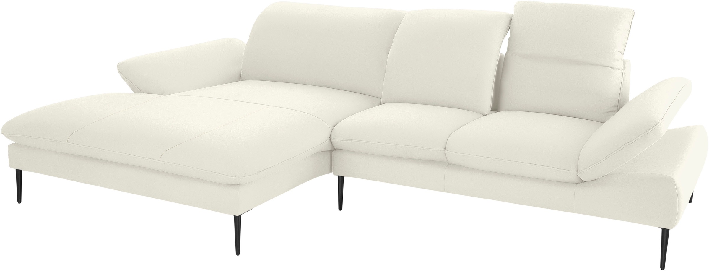 W.SCHILLIG Ecksofa »enjoy&MORE, Designsofa, elegant und bequem, L-Form«, Sitztiefenverstellung, Füße schwarz pulverbeschichtet, Breite 310 cm