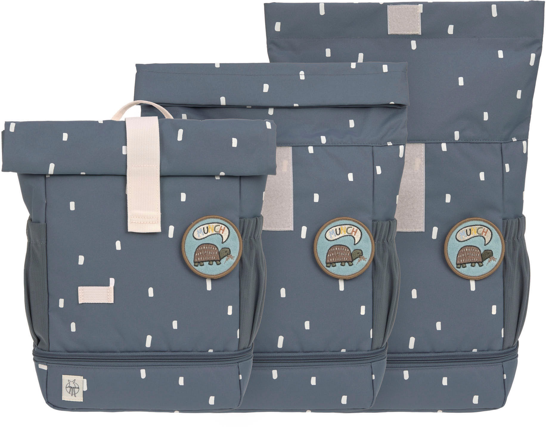 LÄSSIG Kinderrucksack »Happy Prints, Mini Rolltop, Midnight Blue«, Reflektoren