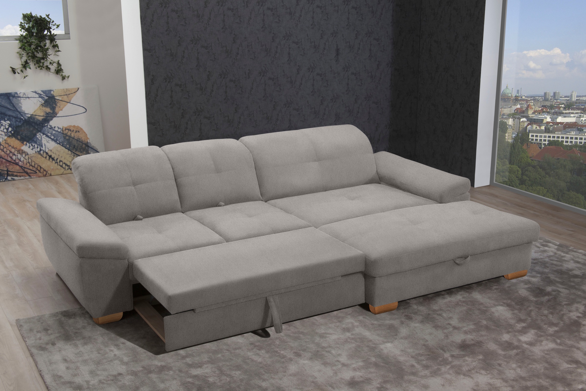 alina Ecksofa »Nadira« wahlweise mit Bettfunktion und Stauraum günstig online kaufen