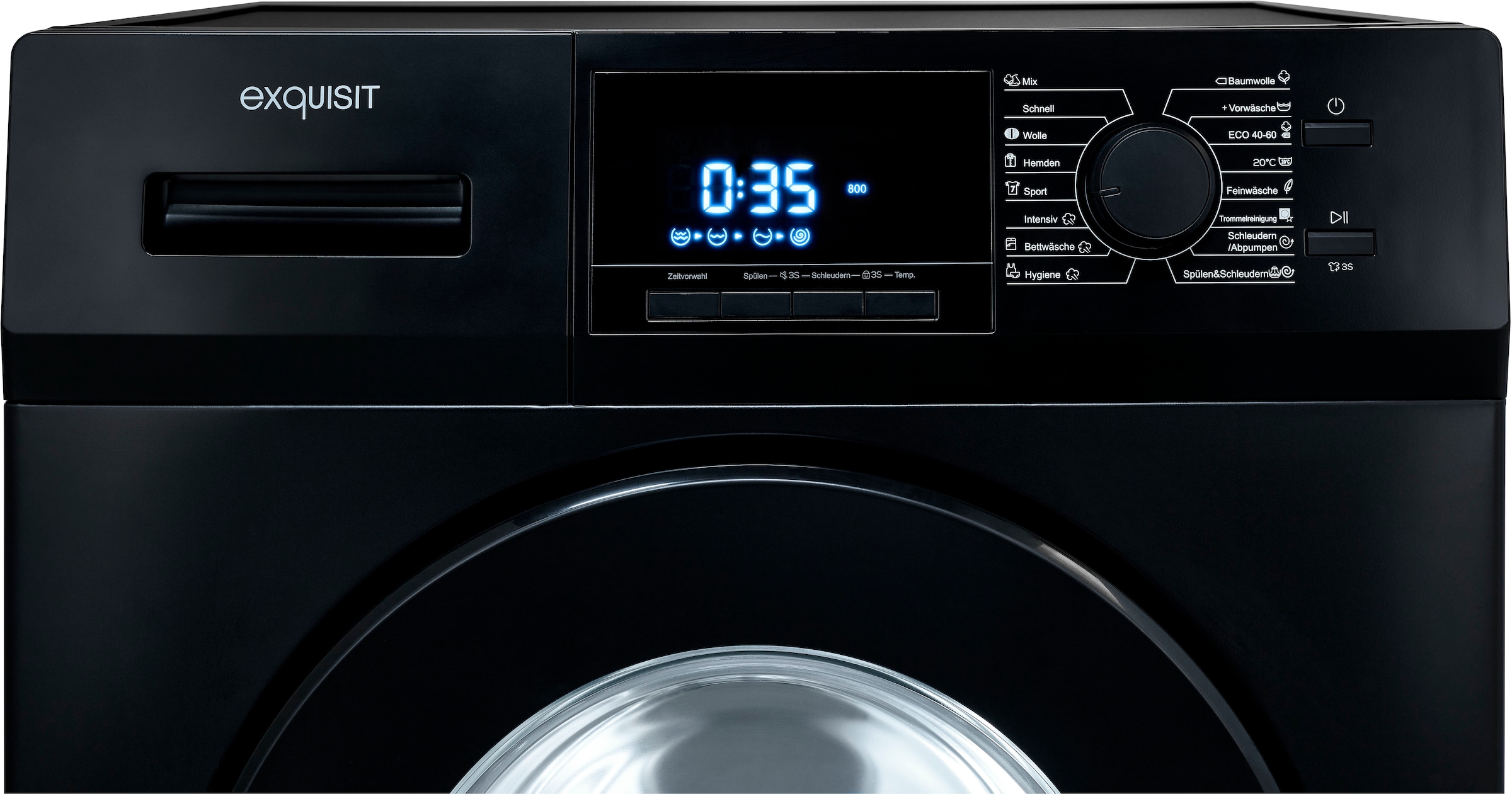 exquisit Waschmaschine »WA9214-340A anthrazit«, 9 kg, 1400 U/min, Aquastop-Schlauch