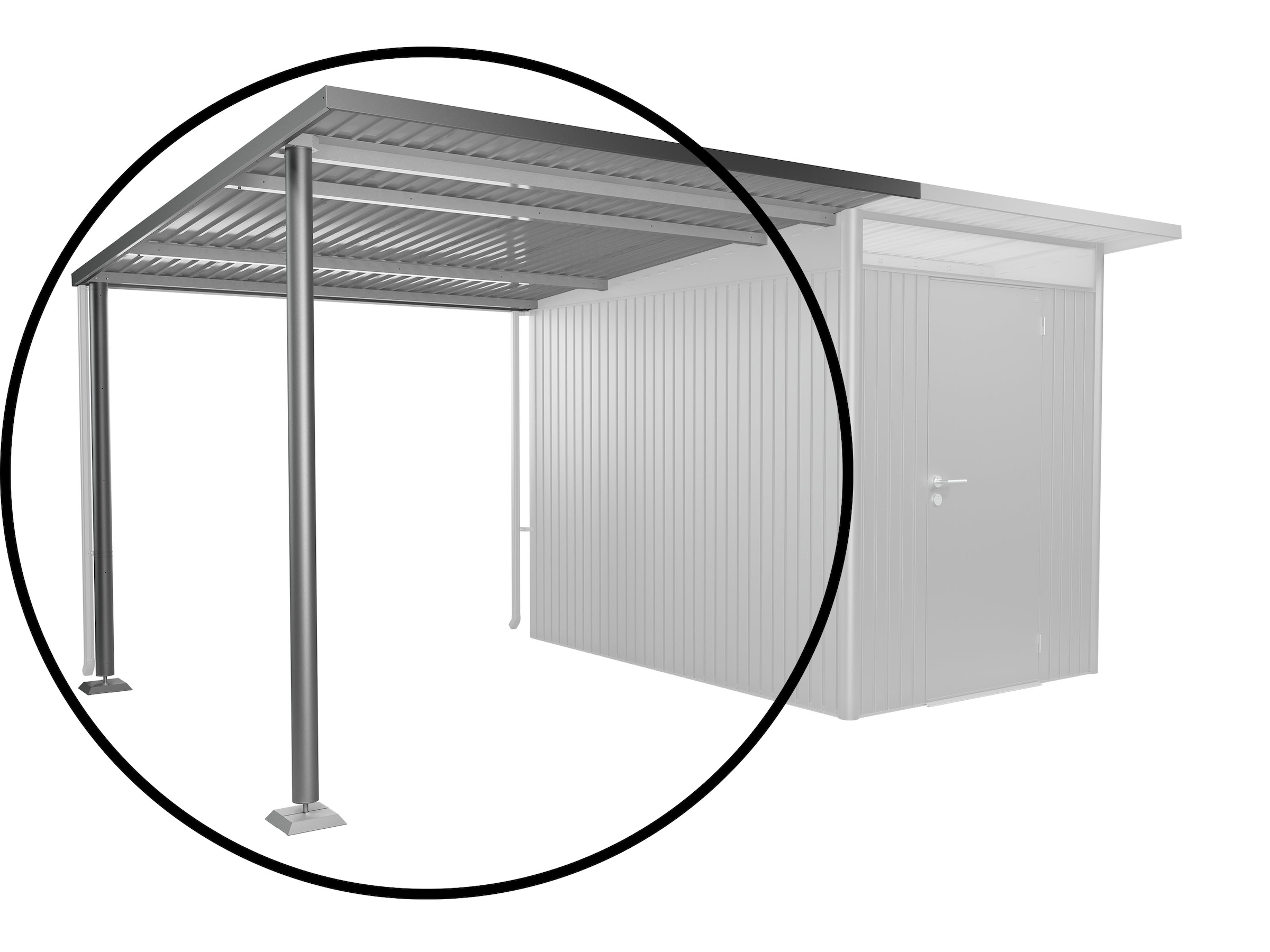 Biohort Gerätehaus-Anbaudach »für AvantGarde A3/A7 Gr. L verschiedene Farben« 243x300x218 cm