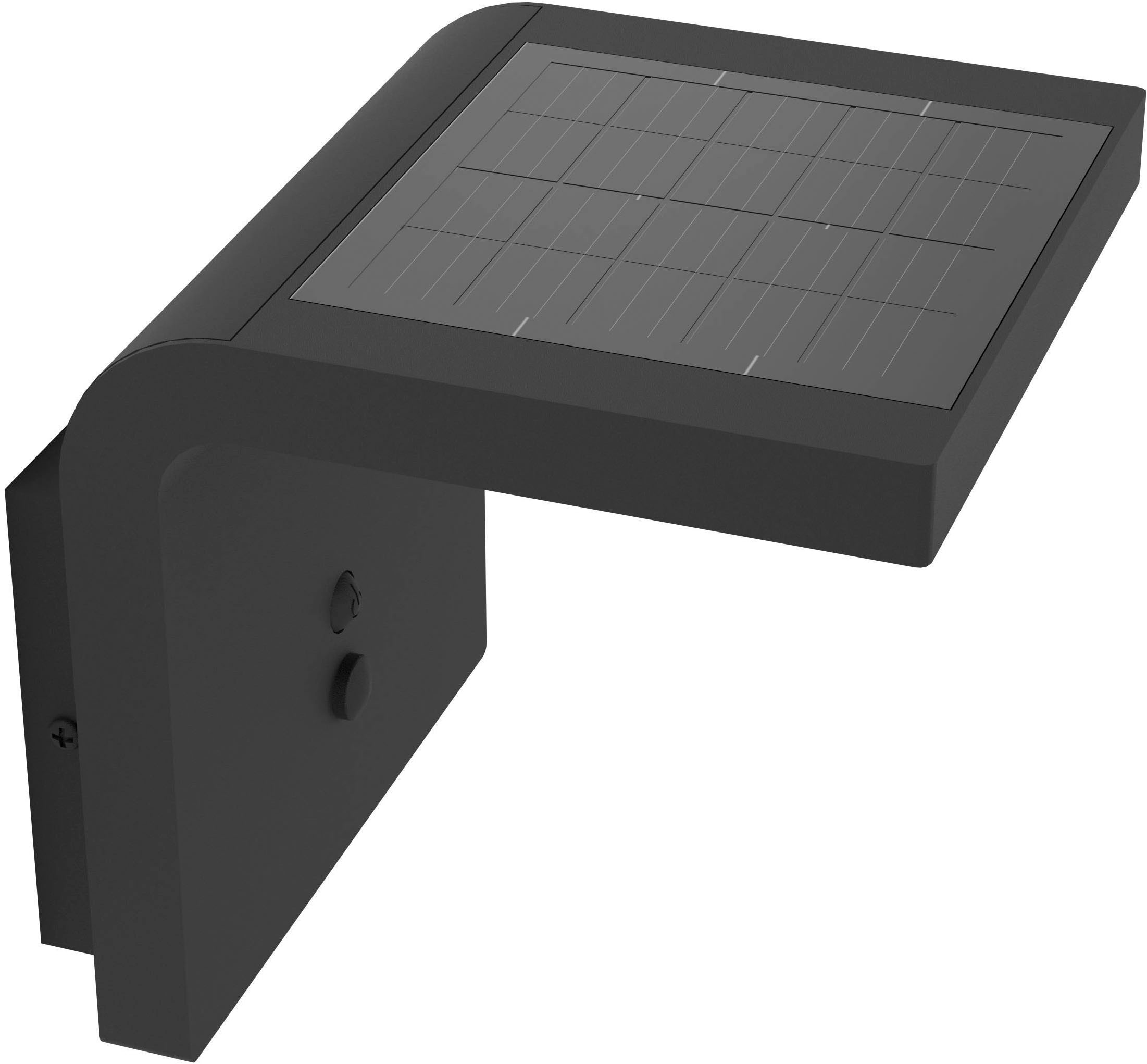 EGLO LED Solarleuchte »Spiante Wandlampe, Solarlampe, Außenlampe aus Kunststoff, IP44, Lampe« LED-Modul 1 Stk. Neutralweiß Solarleuchte - L14 x H14 x AL14 cm - schwarz - 6,5W inkl.