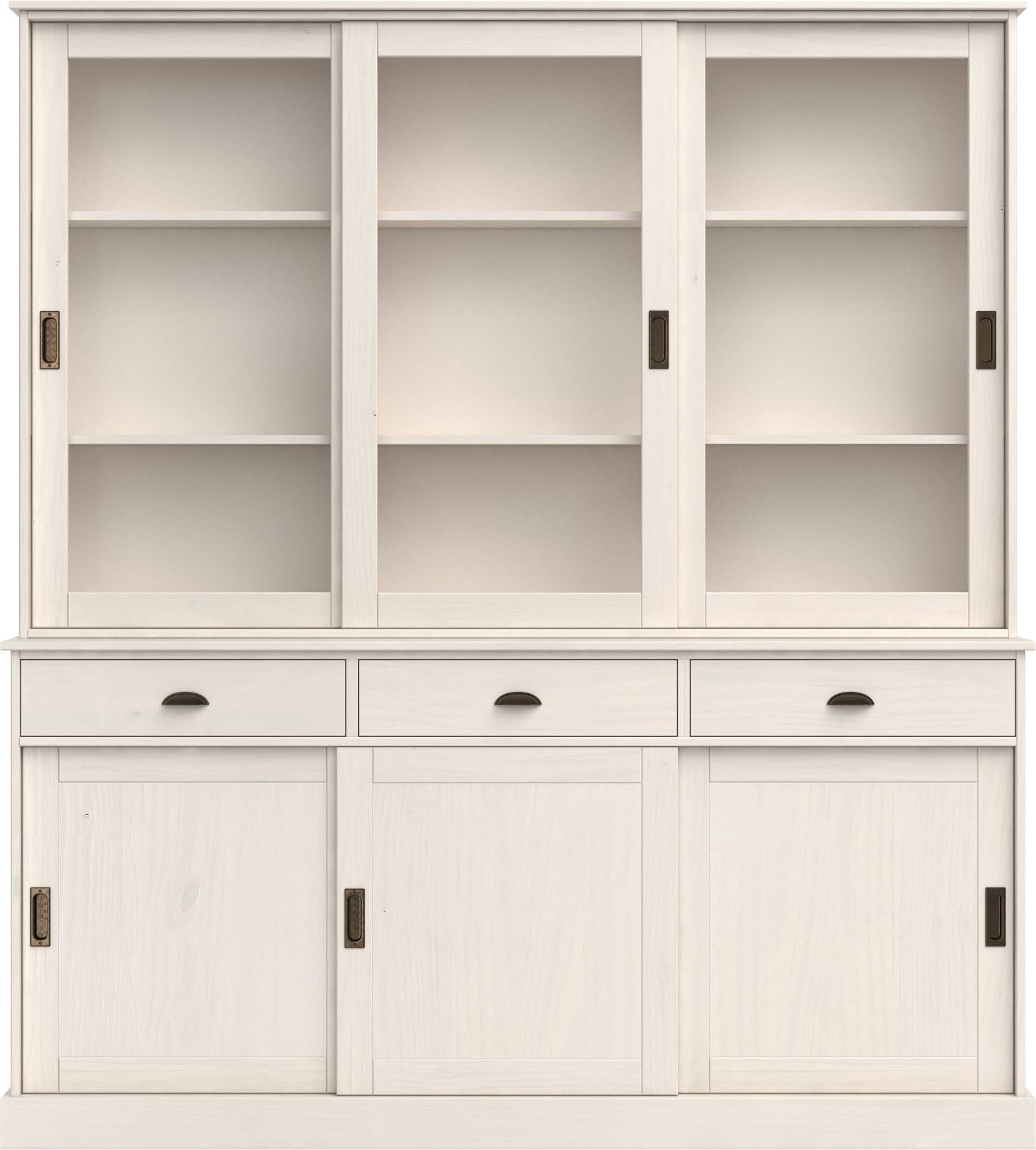 Home affaire Buffet »Schröder«, mit 6 Schiebetüren, davon 3 mit Glaseinsatz,Br.170 cm, Kiefer massiv