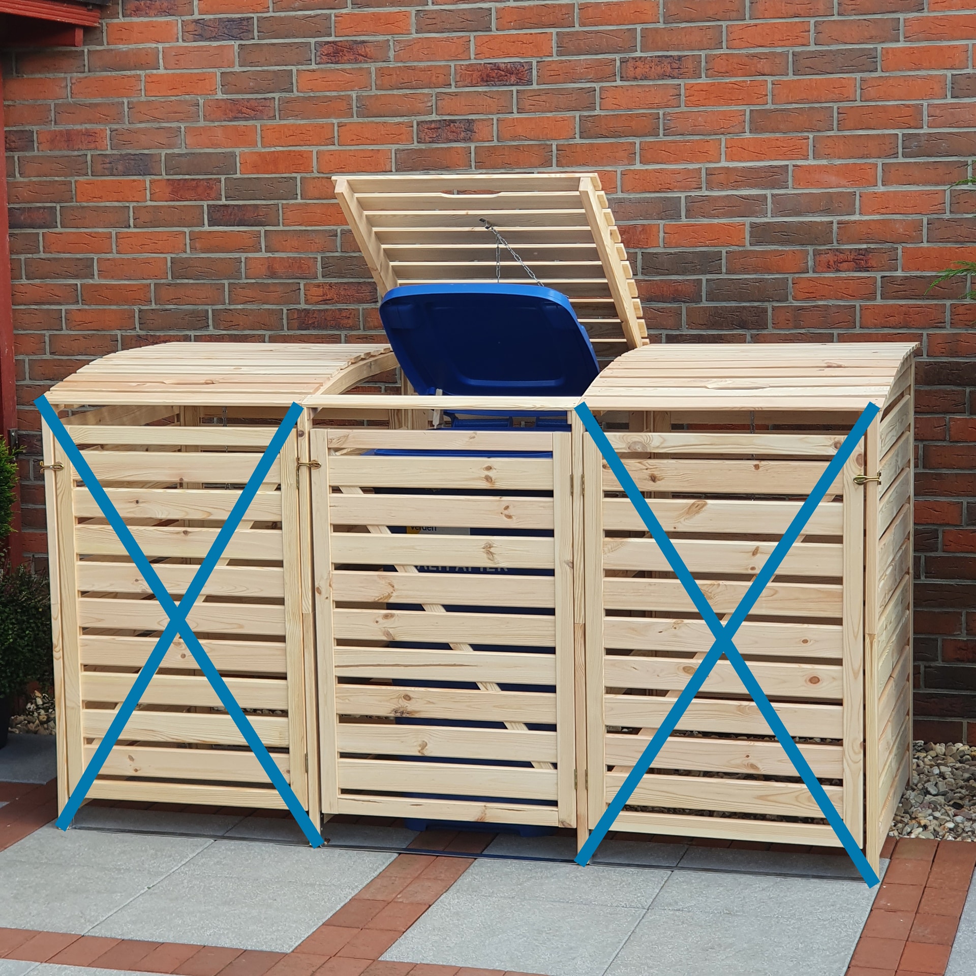 promadino Mülltonnenbox »Erweiterungsset für Vario III, aus Massivholz« passend für alle Tonnen bis 240 Liter