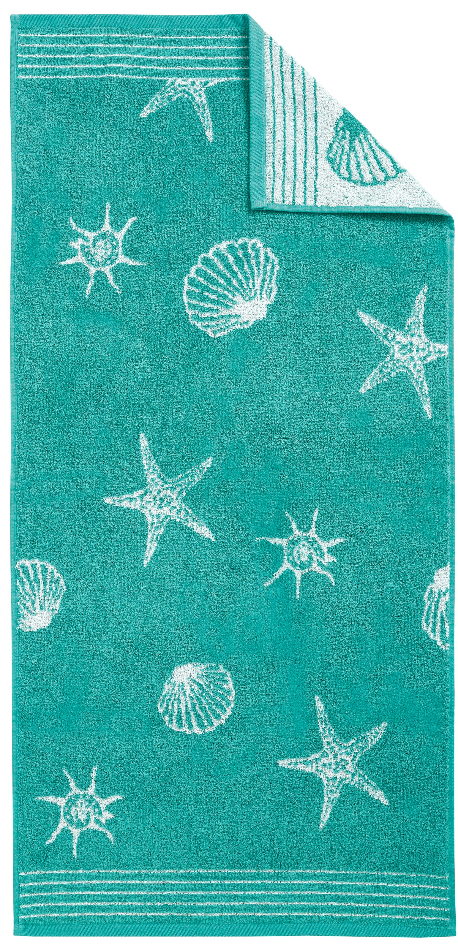 Dyckhoff Handtuch Set »Seashell«, Set, 3 tlg., Walkfrottee, mit Muschelmuster; 2 Handtücher (50x100cm), 1 Duschtuch (70x140cm)