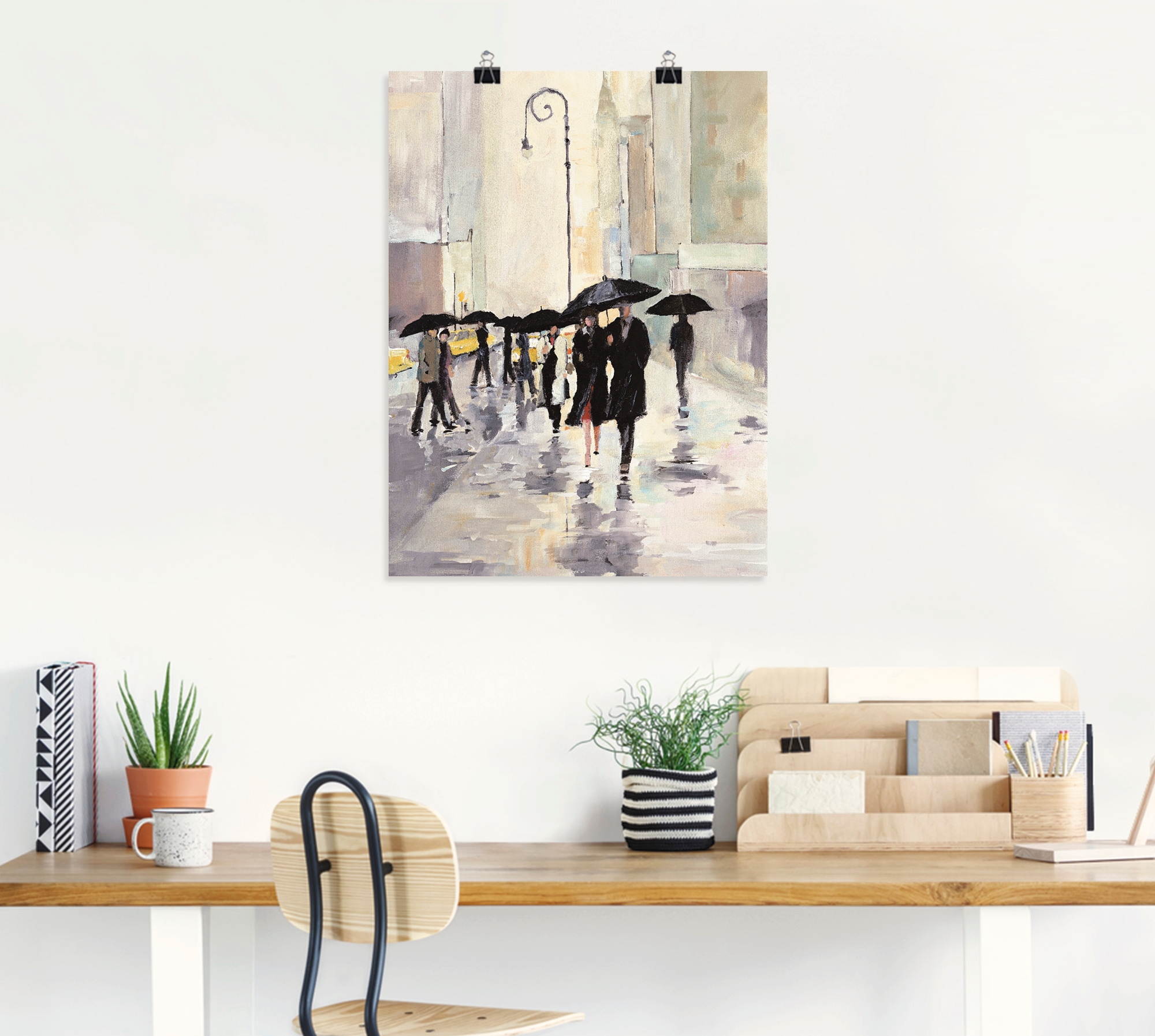 Artland Wandbild »Stadt im Regen« Gruppen & Familien 1 Stk. tlg. als Leinwandbild, Poster in verschied. Größen