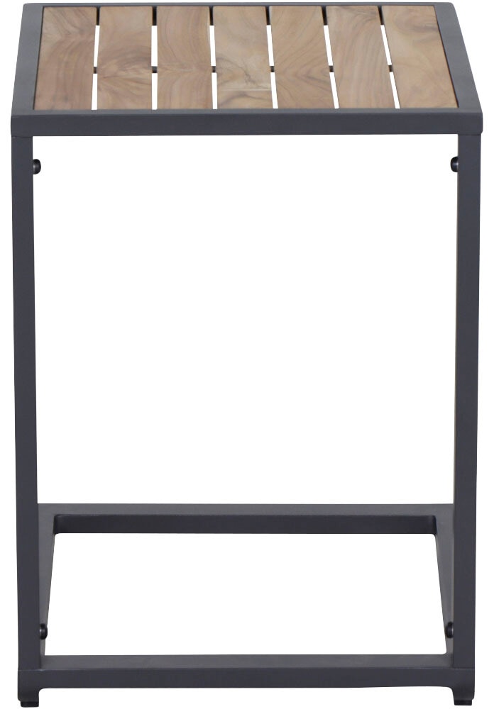 Siena Garden Beistelltisch »Vinto«, (1 St.), Beistelltisch, BxTxH: 41x50x55,5 cm, Aluminium matt anthrazit,Teakholz