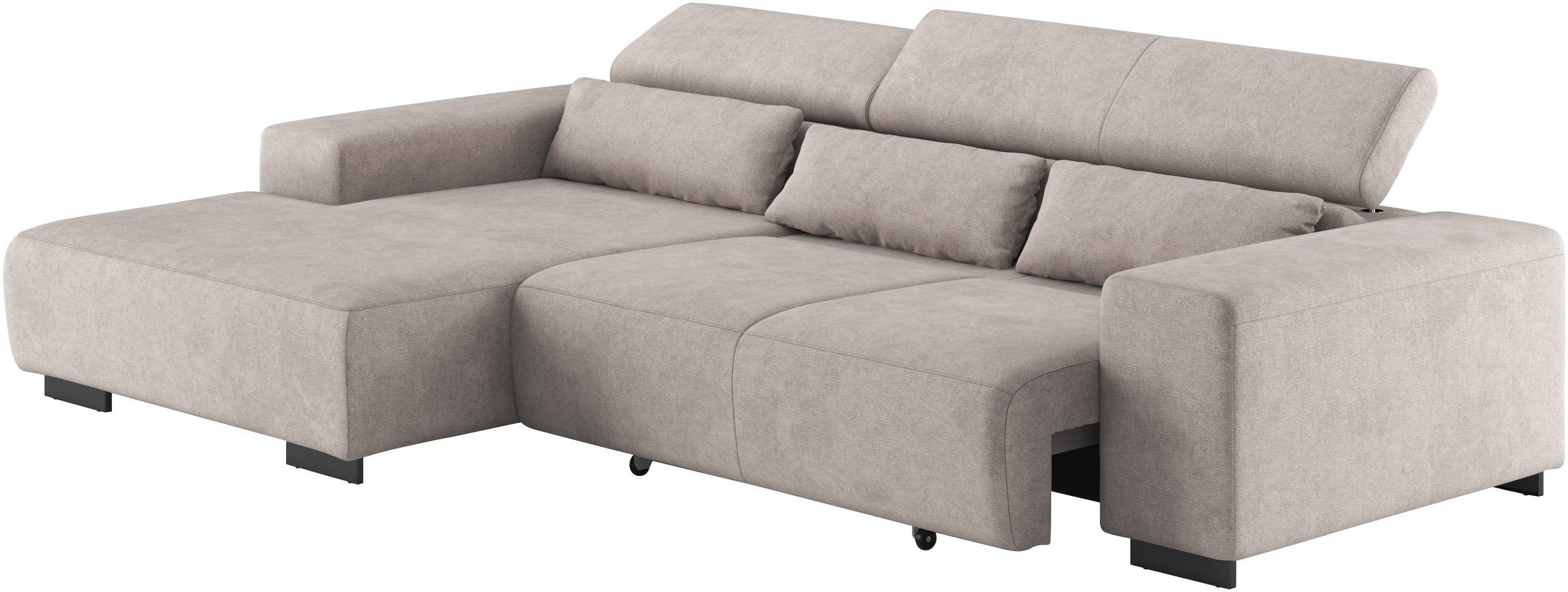 COTTA Ecksofa »Side L-Form, mit Kopfteilverstellung & 3 Nierenkissen«, optional motorische Sitztiefenverstellung