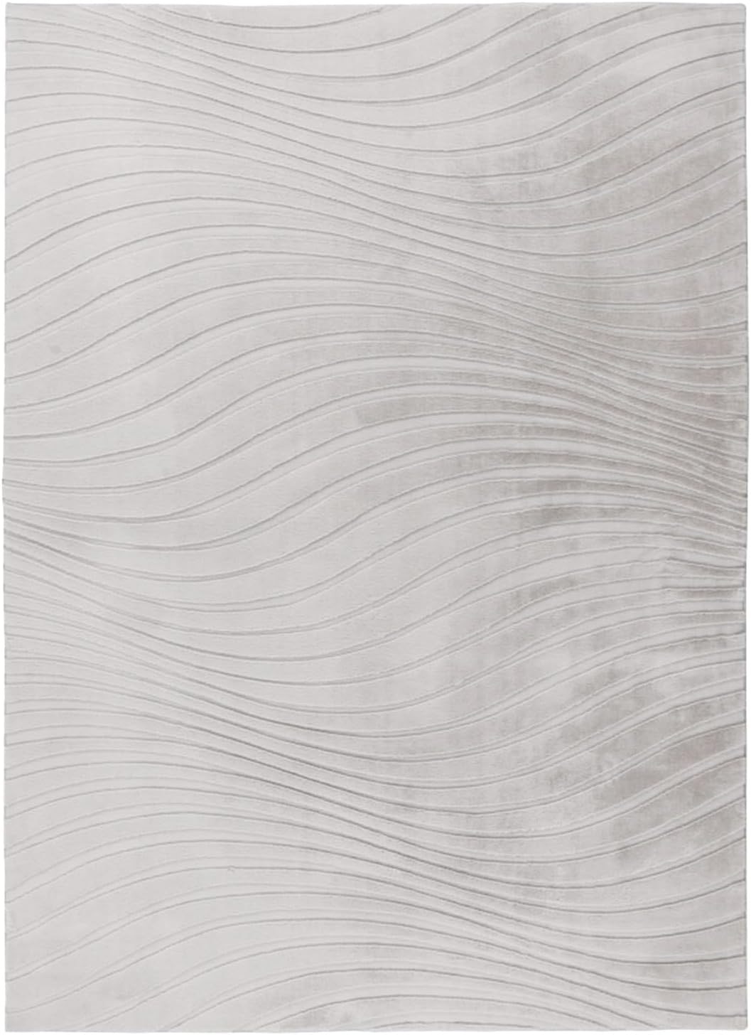 Carpet City Teppich »WAVES 503« rechteckig 12 mm Höhe Kurzflor, Hochtief-Muster/ 3D-Effekt, Uni, Wohnzimmer, Schlafzimmer