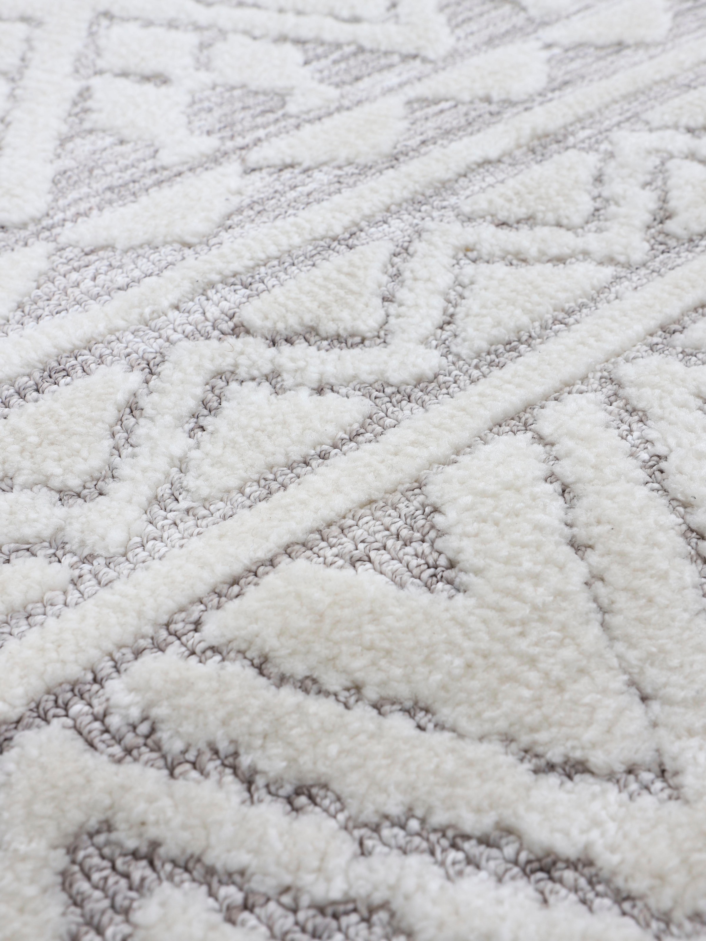 carpetfine Teppich »Holly 2«, rechteckig, 12 mm Höhe, Rauten Motiv, Hoch-Tief Struktur, Wohnzimmer