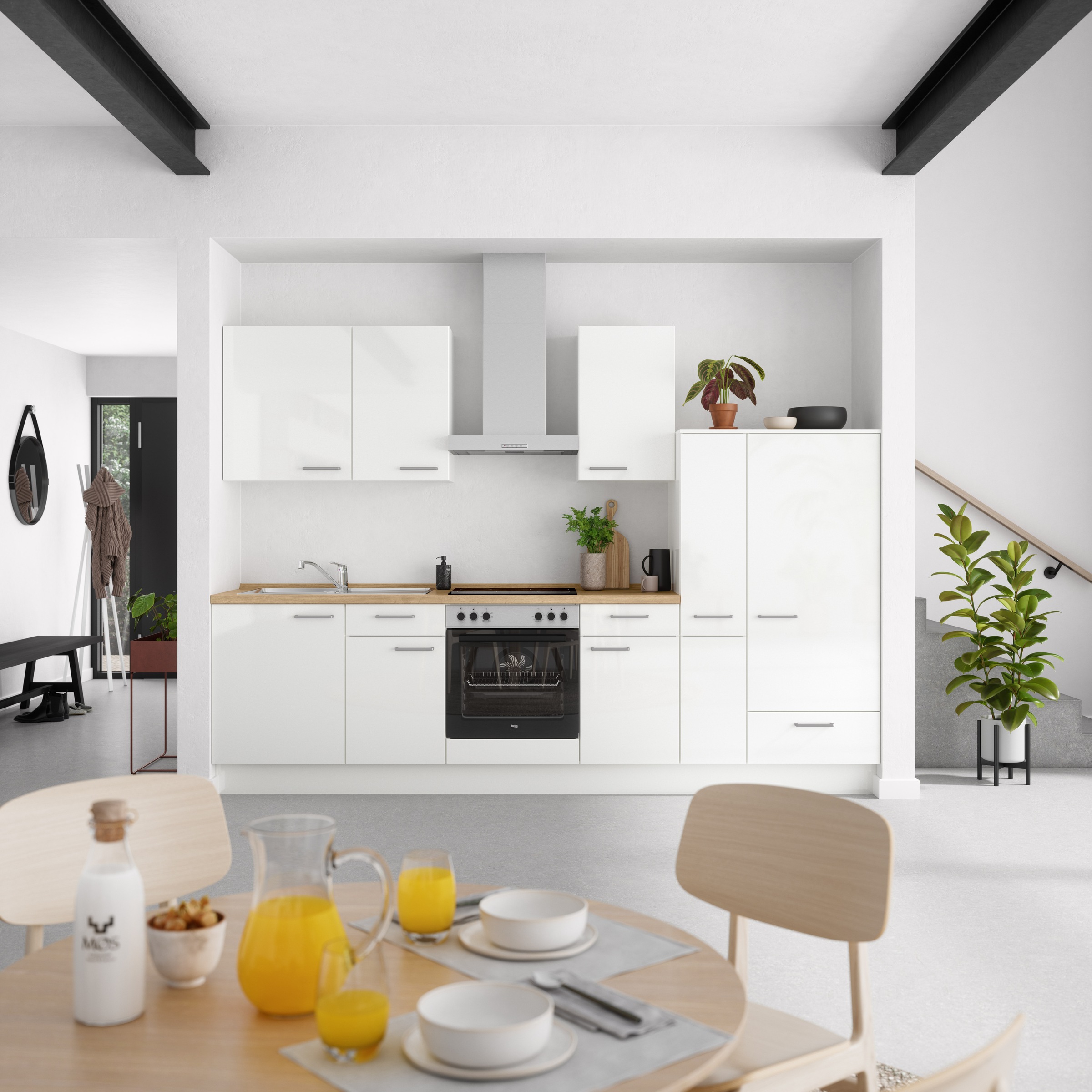 nobilia® Küchenzeile »"Flash I"«, vormontiert, Ausrichtung wählbar, Breite 300 cm, wahlw. mit E-Geräten