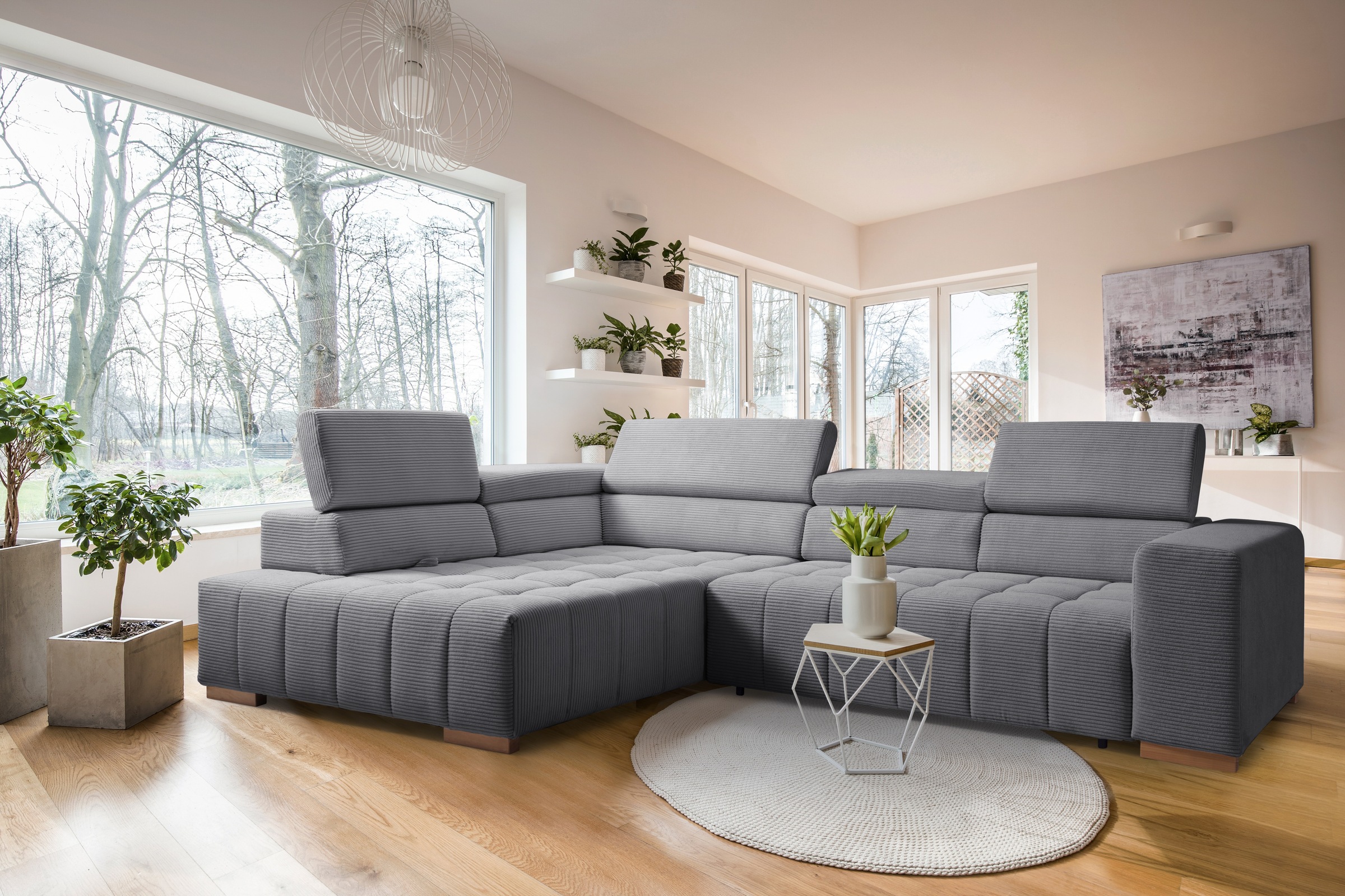 exxpo - sofa fashion Ecksofa »Elianos, hoher Sitzkomfort, aufwendige Kreuzs günstig online kaufen