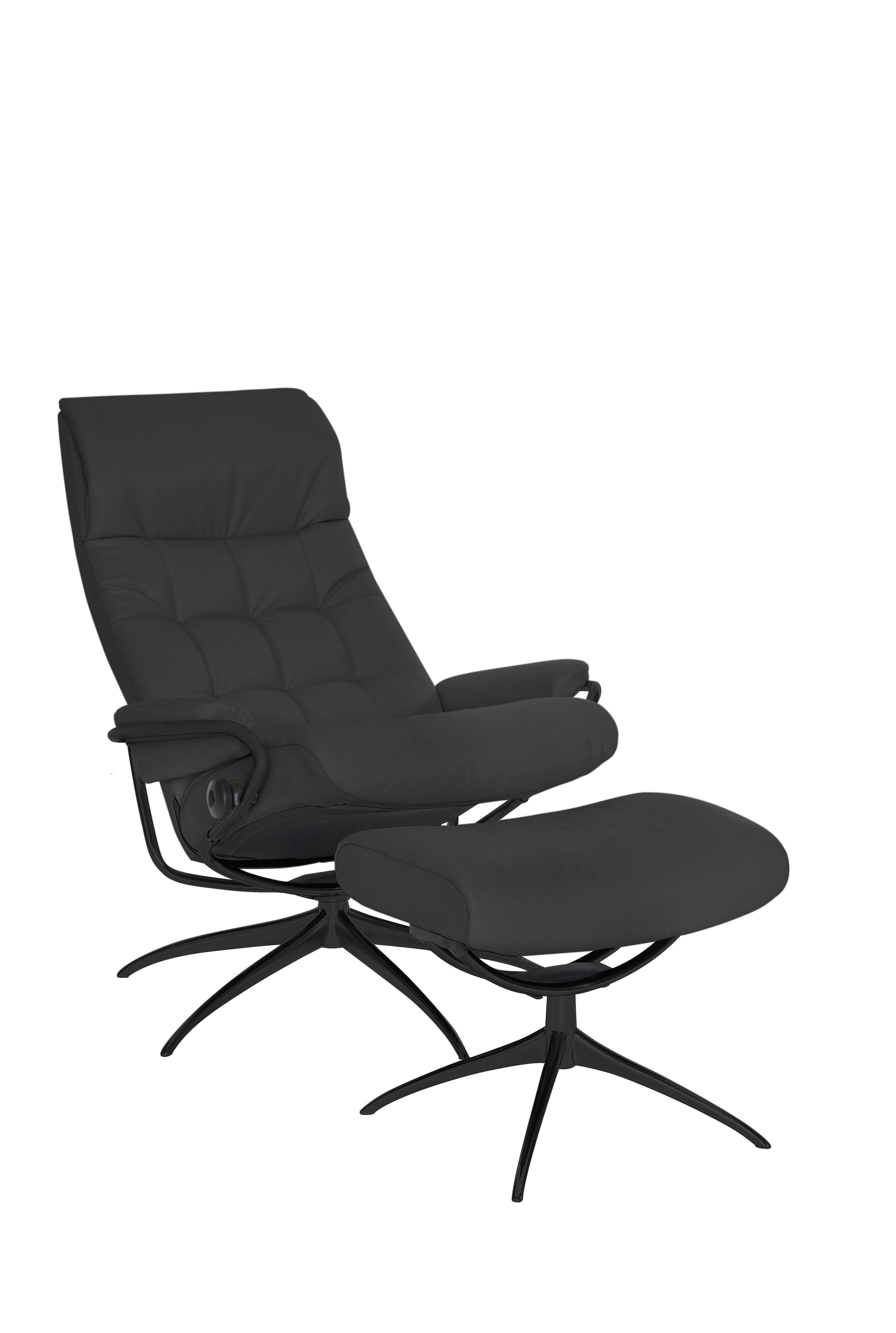 Stressless® Relaxsessel »London«, (Set, Relaxsessel mit Hocker), mit Hocker, High Back, mit Star Base, Gestell Schwarz