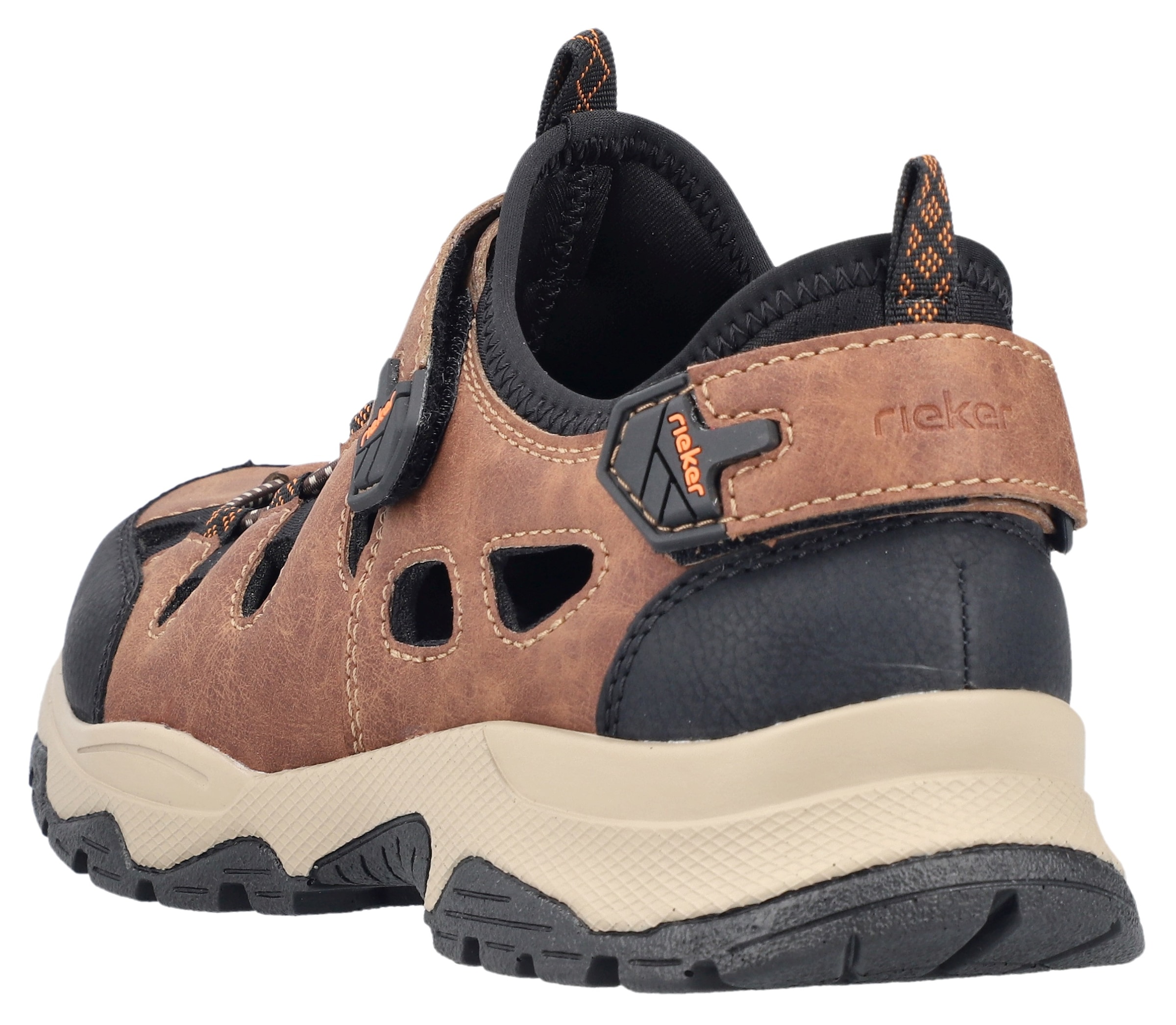 Rieker Slip-On Sneaker, Schlupfschuh, Trekkingschuh, Outdoorschuh mit luftigen Lochungen