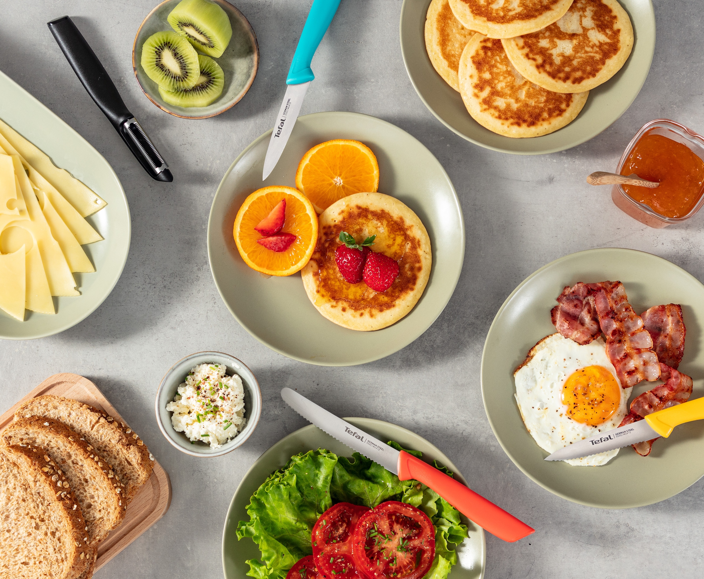 Tefal Universalküchenmesser »Colorfood« gezahnt, 10 cm, Klinge aus deutschem Edelstahl, ergonomischer Griff