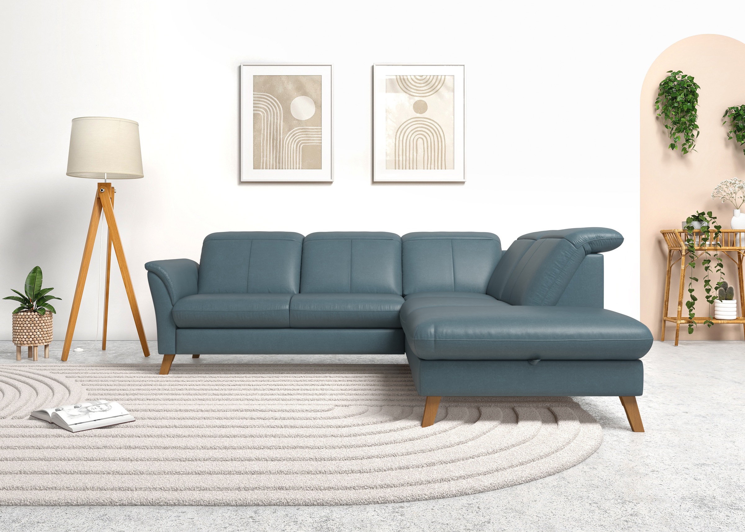sit&more Ecksofa »Romero L-Form«, wahlweise mit oder ohne TV-Funktion, Bettfunktion, Bettkasten