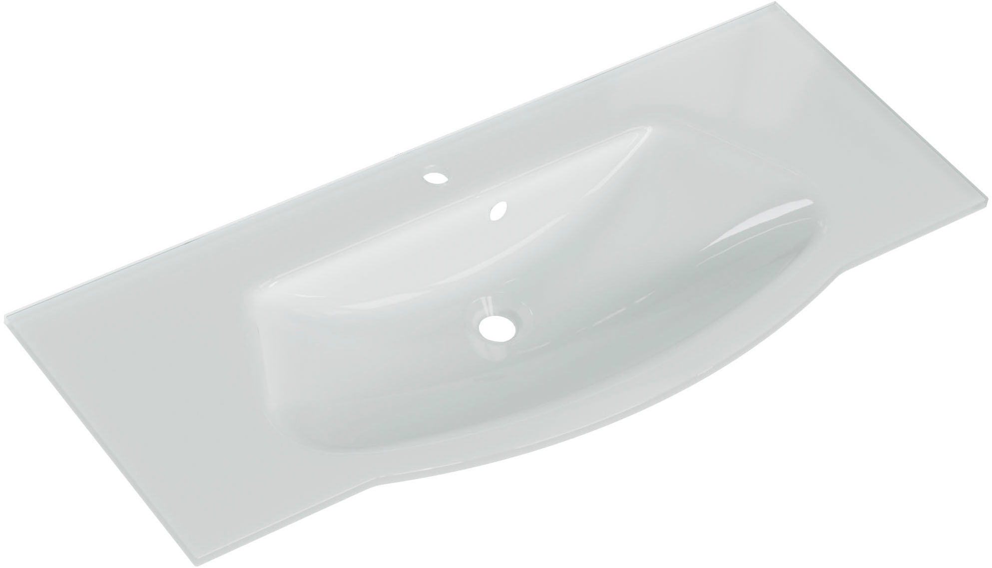 Saphir Badmöbel-Set »Serie 4005, vormontiert, Glaswaschbecken, Spiegelschrank« Set, 5 Stk. tlg.