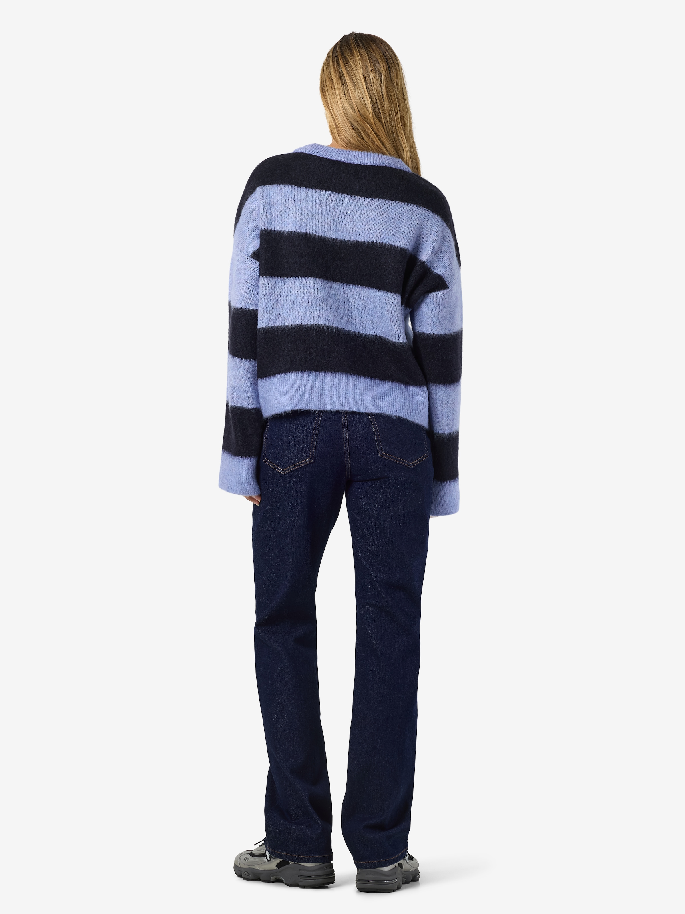 Noisy may Strickpullover »NMSOFF L/S O-NECK KNIT NOOS« Materialmix, regular fit