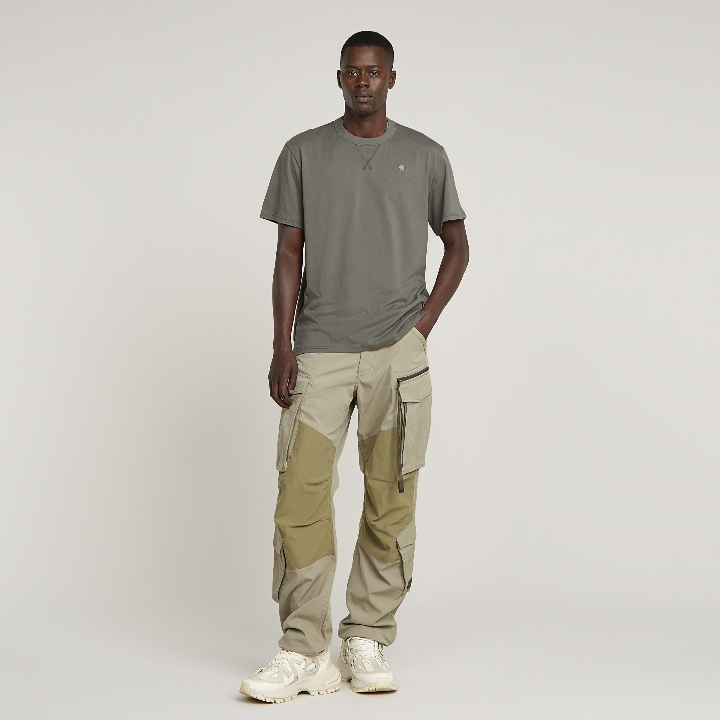 G-STAR T-Shirt »Nifous« Rundhals, mit Rippeinsatz